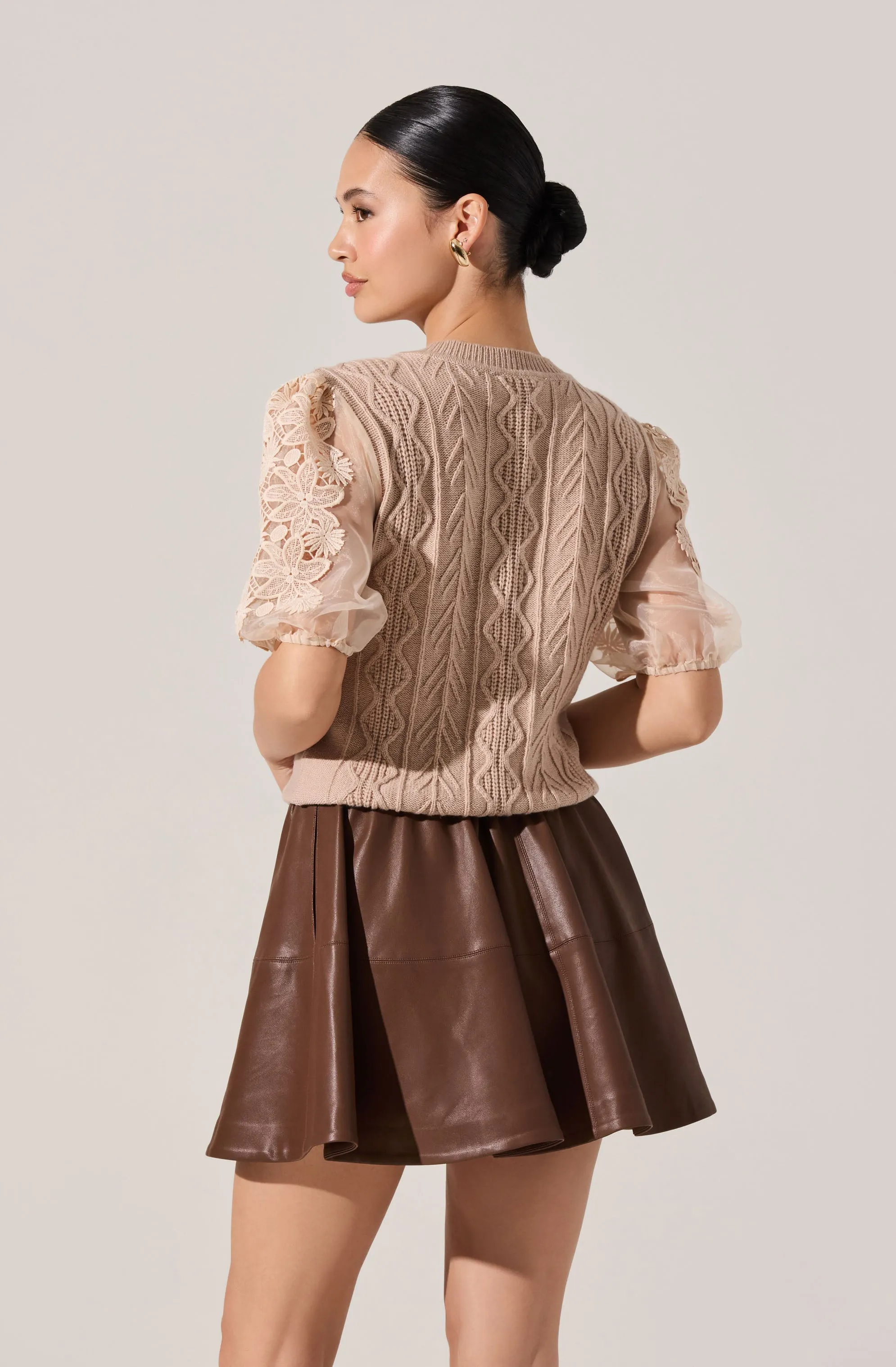 Elize Contrast Cable Knit Sweater sold by Astr product image thumbnail 2