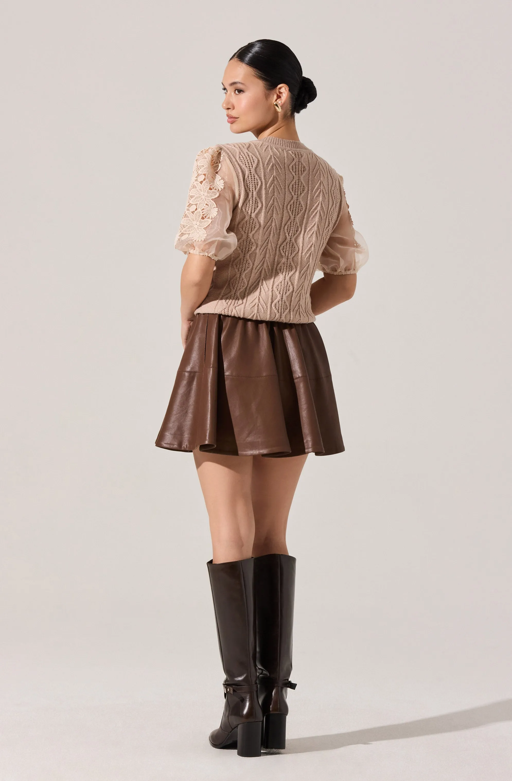 Elize Contrast Cable Knit Sweater sold by Astr product image thumbnail 4