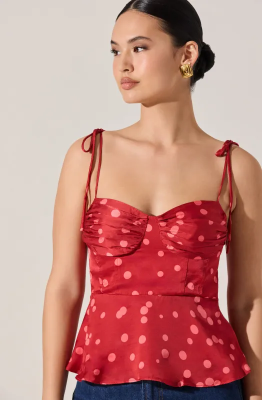 Selina Sweetheart Peplum Top sold by Astr