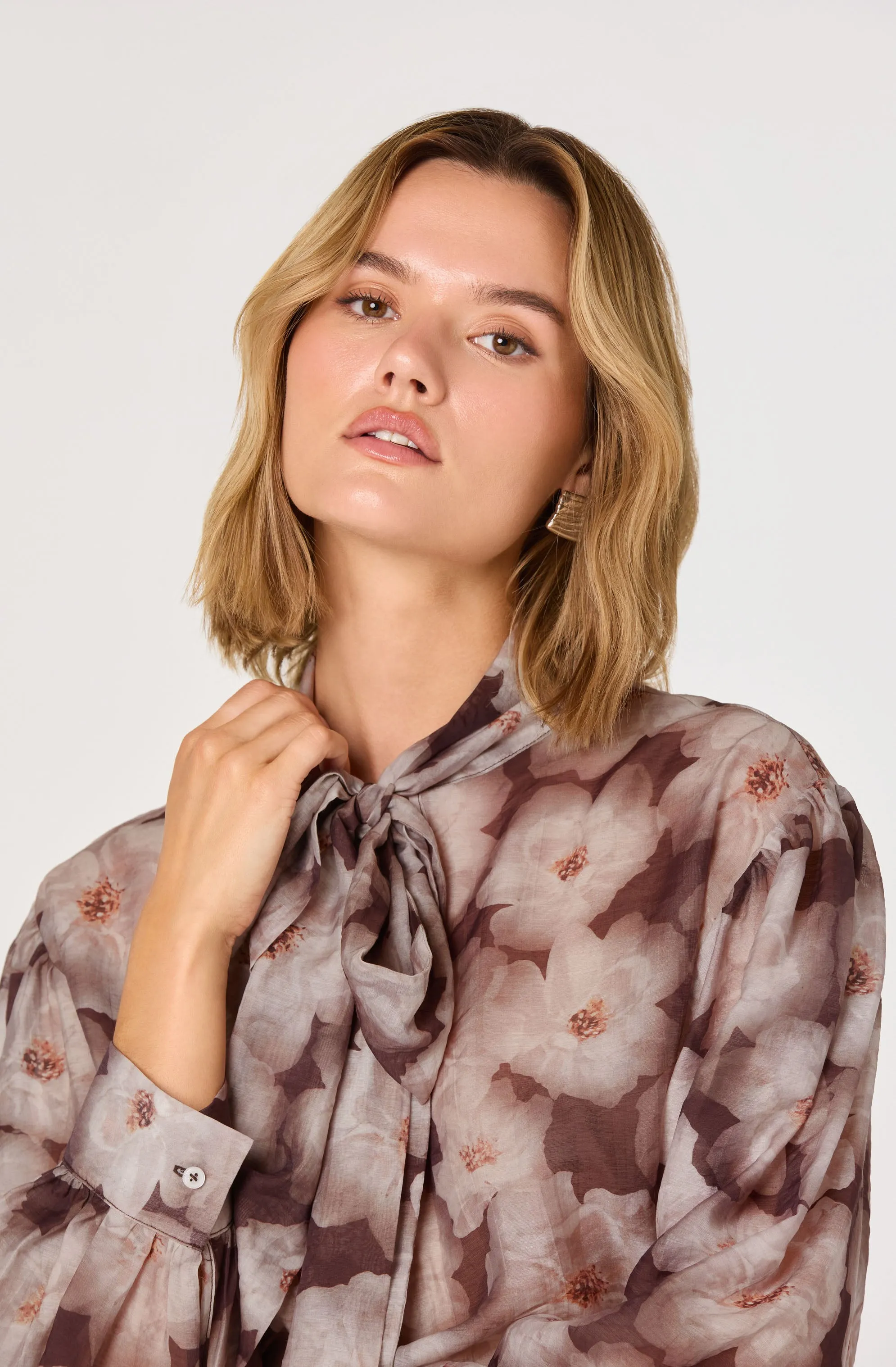 Semi Sheer Bow Necktie Top sold by Astr product image thumbnail 3