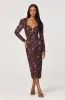 Ruched Mesh Midi Dress sold by Astr
