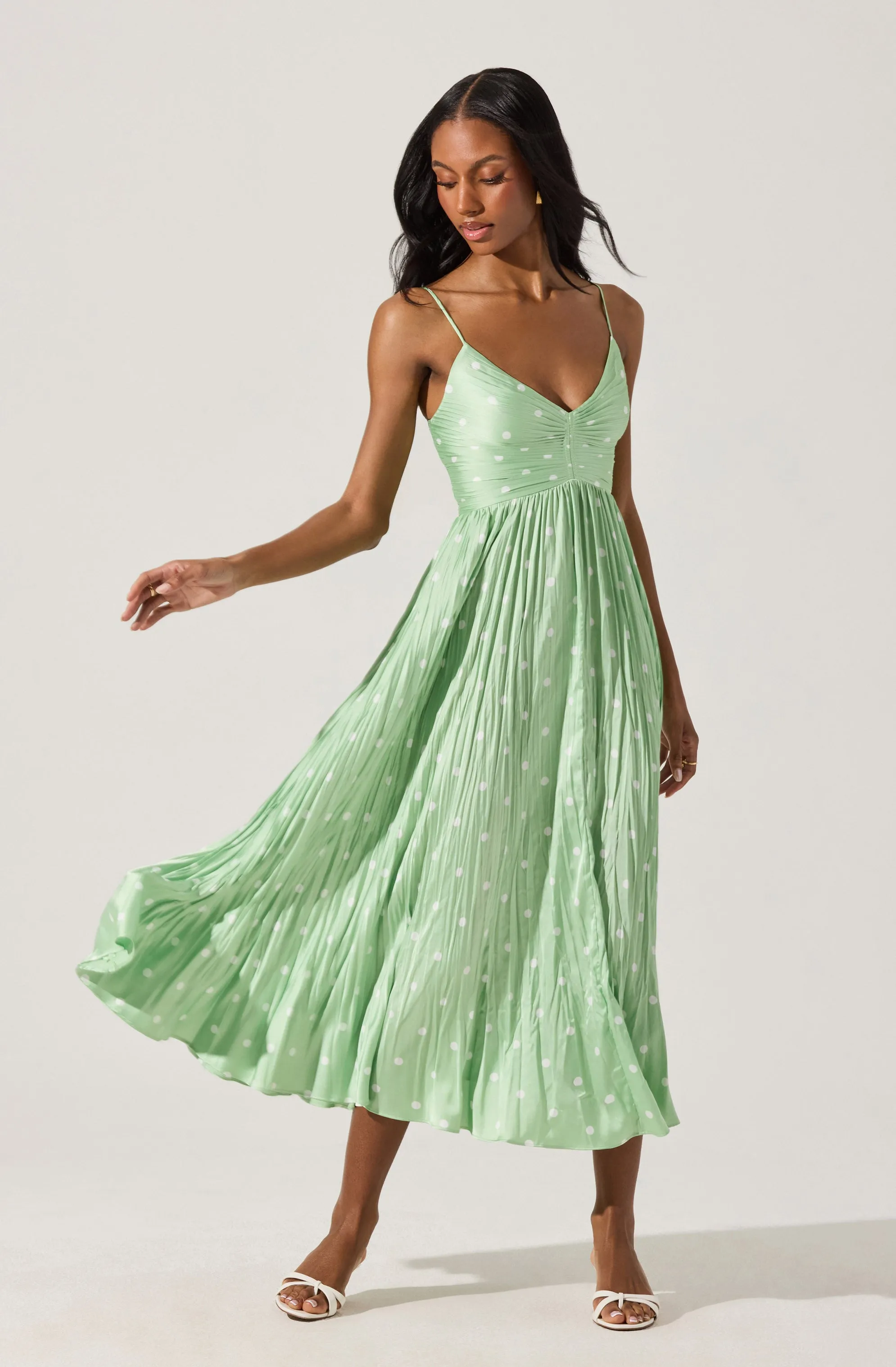 Maeve Printed Pleated Midi Dress sold by Astr