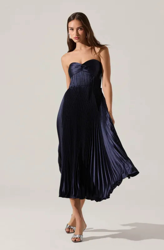 Ascella Sweetheart Pleated Midi Dress sold by Astr