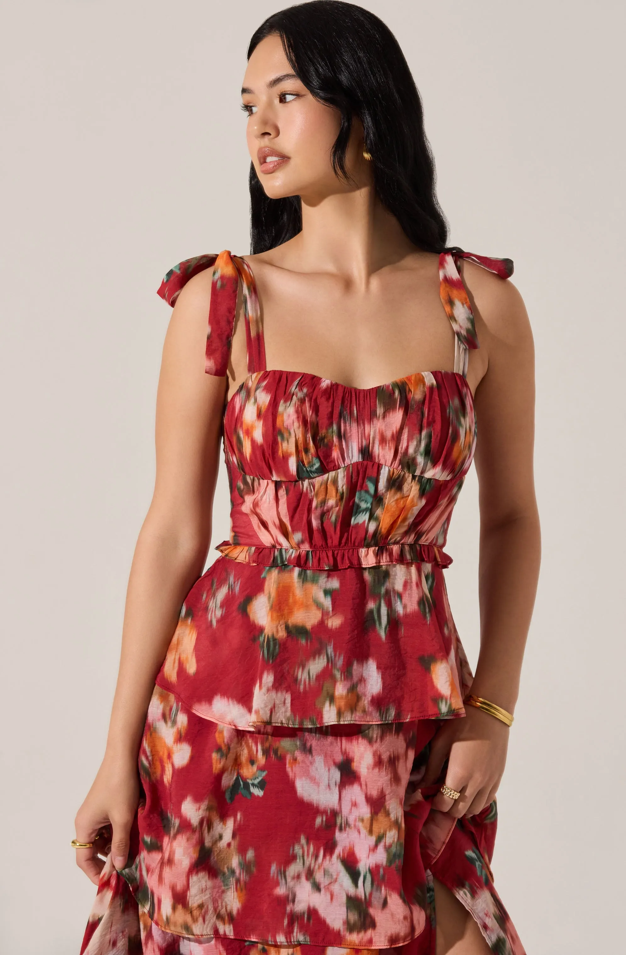 Mellorie Sweetheart Tiered Floral Maxi Dress sold by Astr product image thumbnail 2