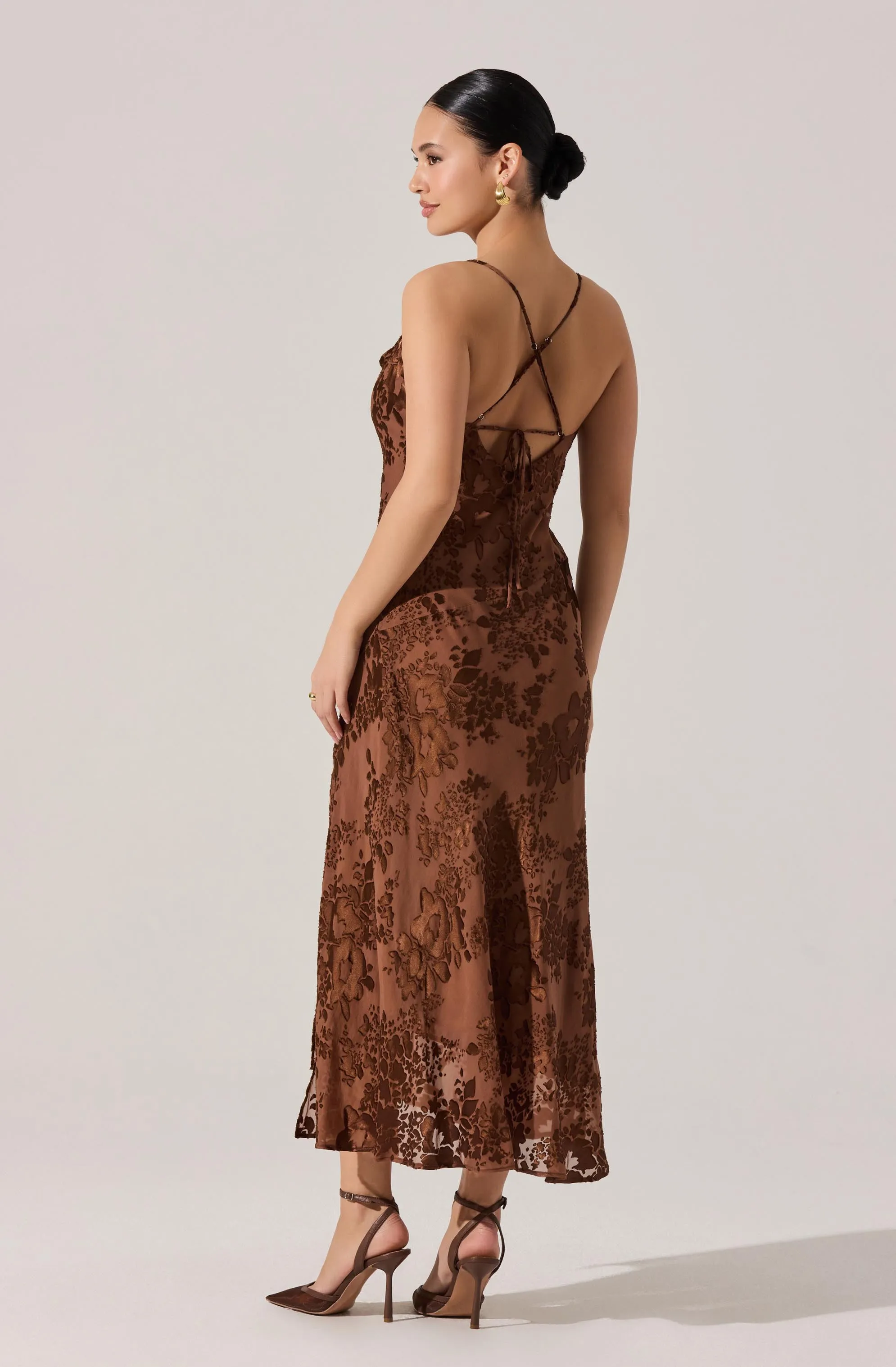 Gaia Floral Burnout Midi Dress sold by Astr product image thumbnail 3