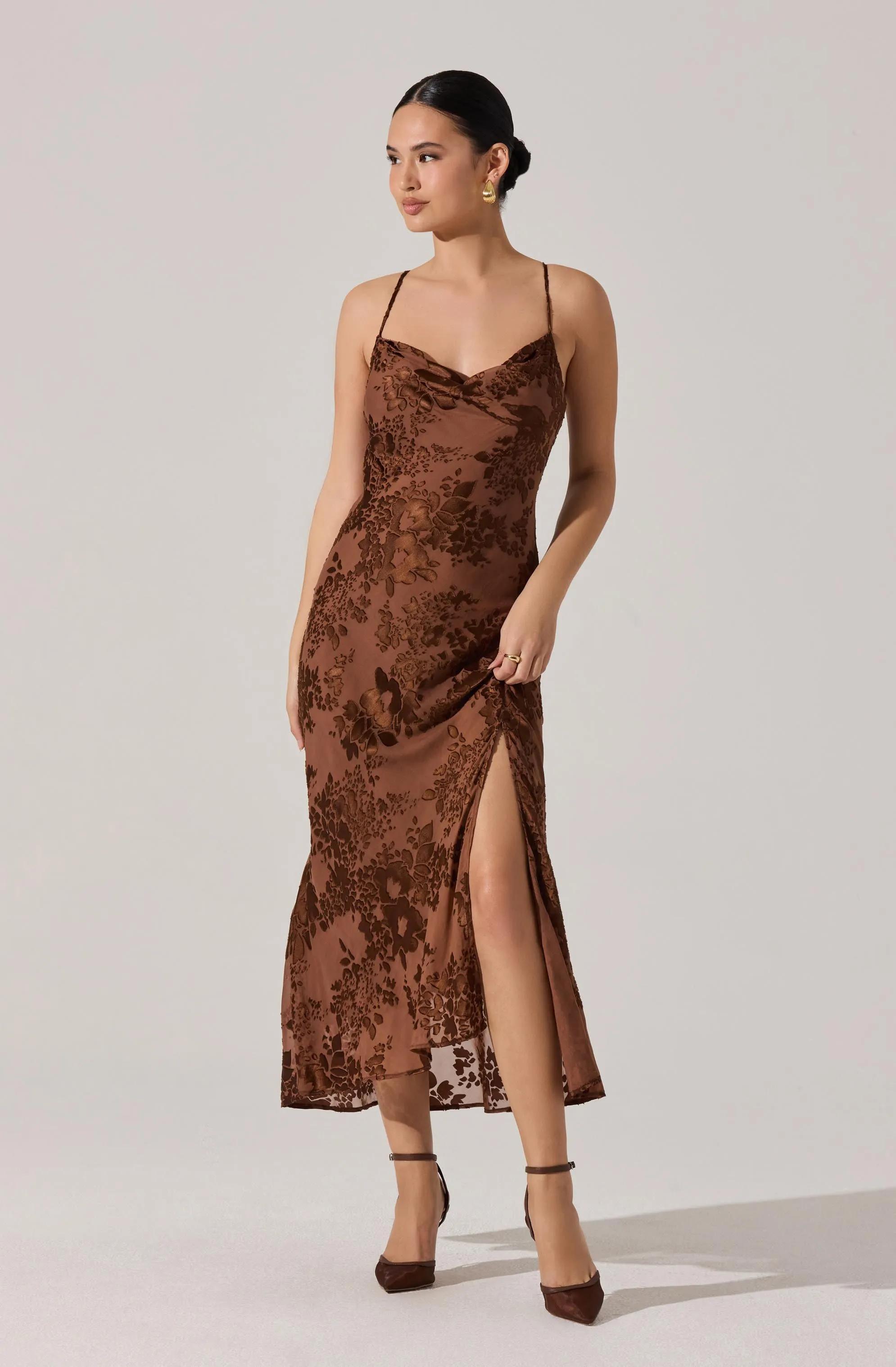 Gaia Floral Burnout Midi Dress sold by Astr product image thumbnail 2