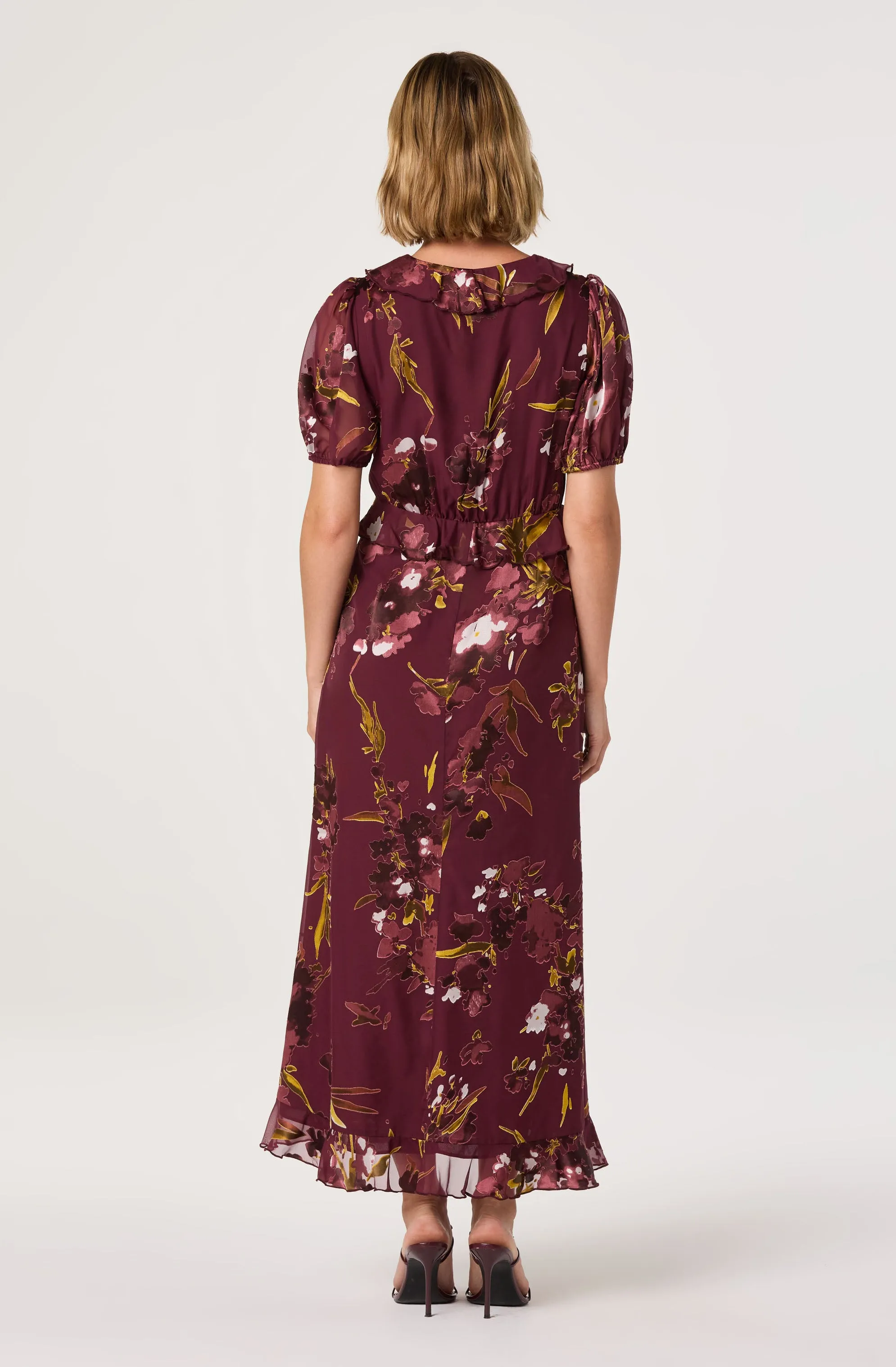 Bennet Floral Ruffle Trim Midi Dress sold by Astr product image thumbnail 5