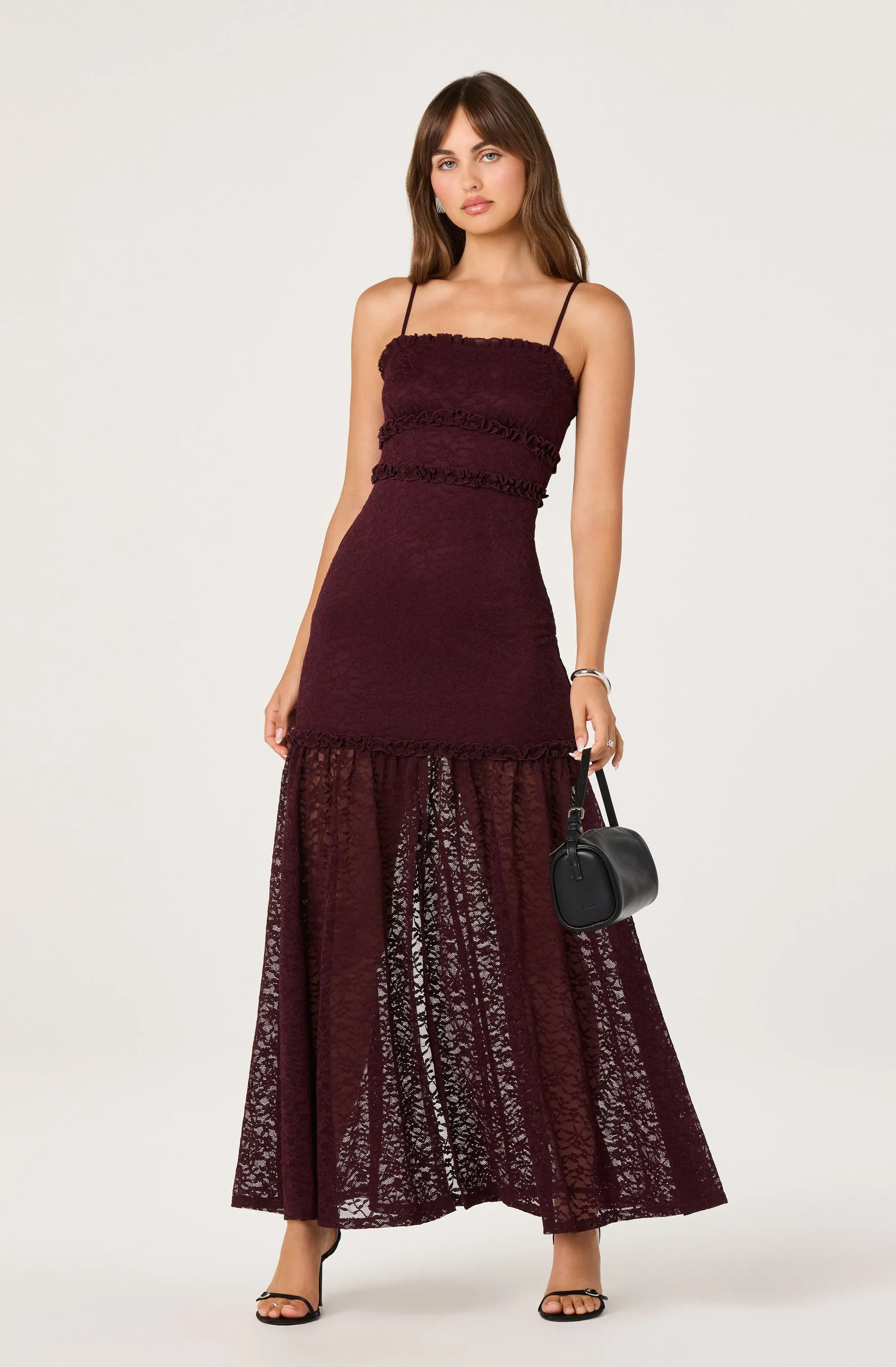 Ruffle Detail Lace Maxi Dress sold by Astr product image thumbnail 2