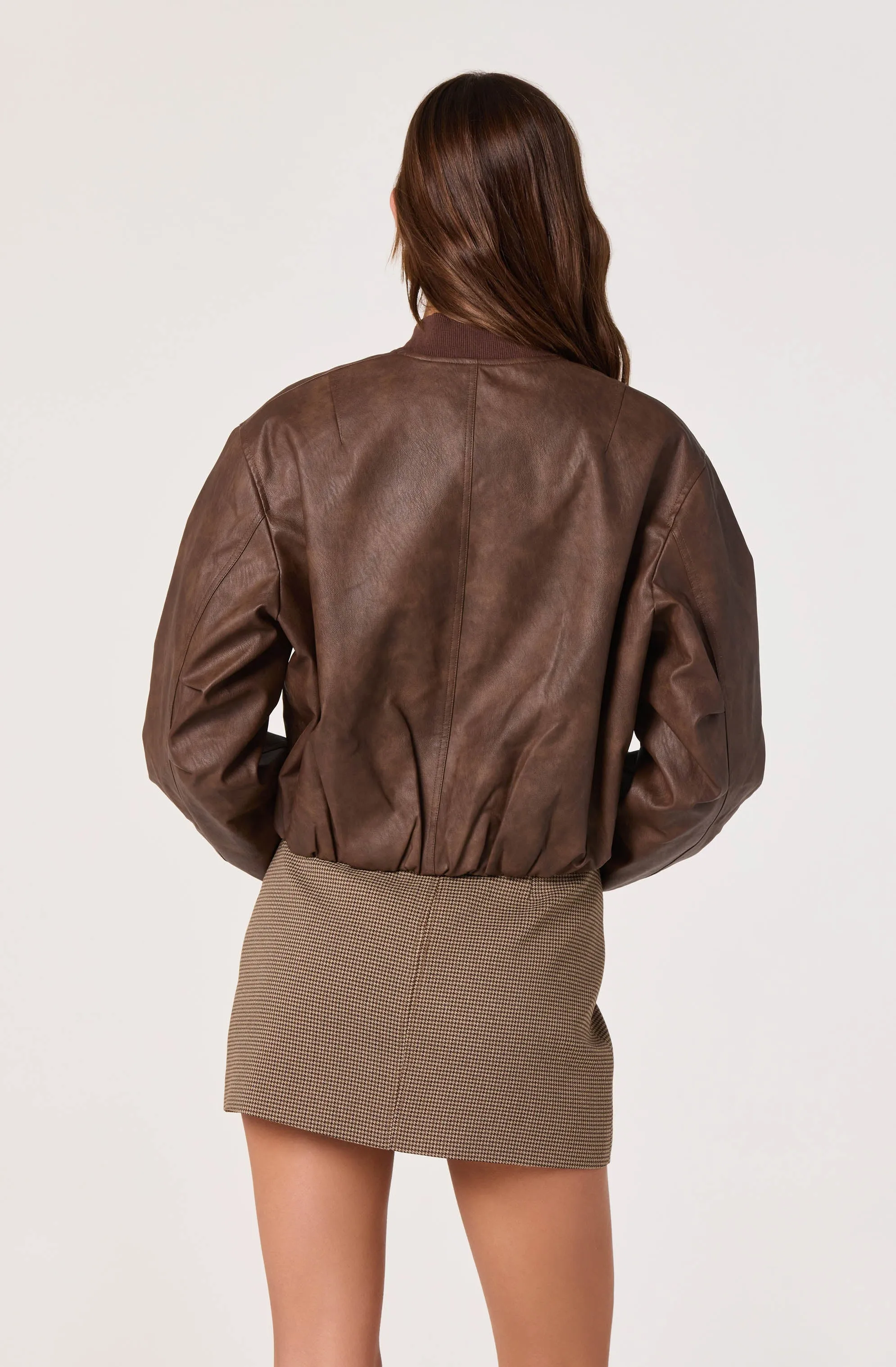 Faux Leather Bomber Jacket sold by Astr product image thumbnail 4