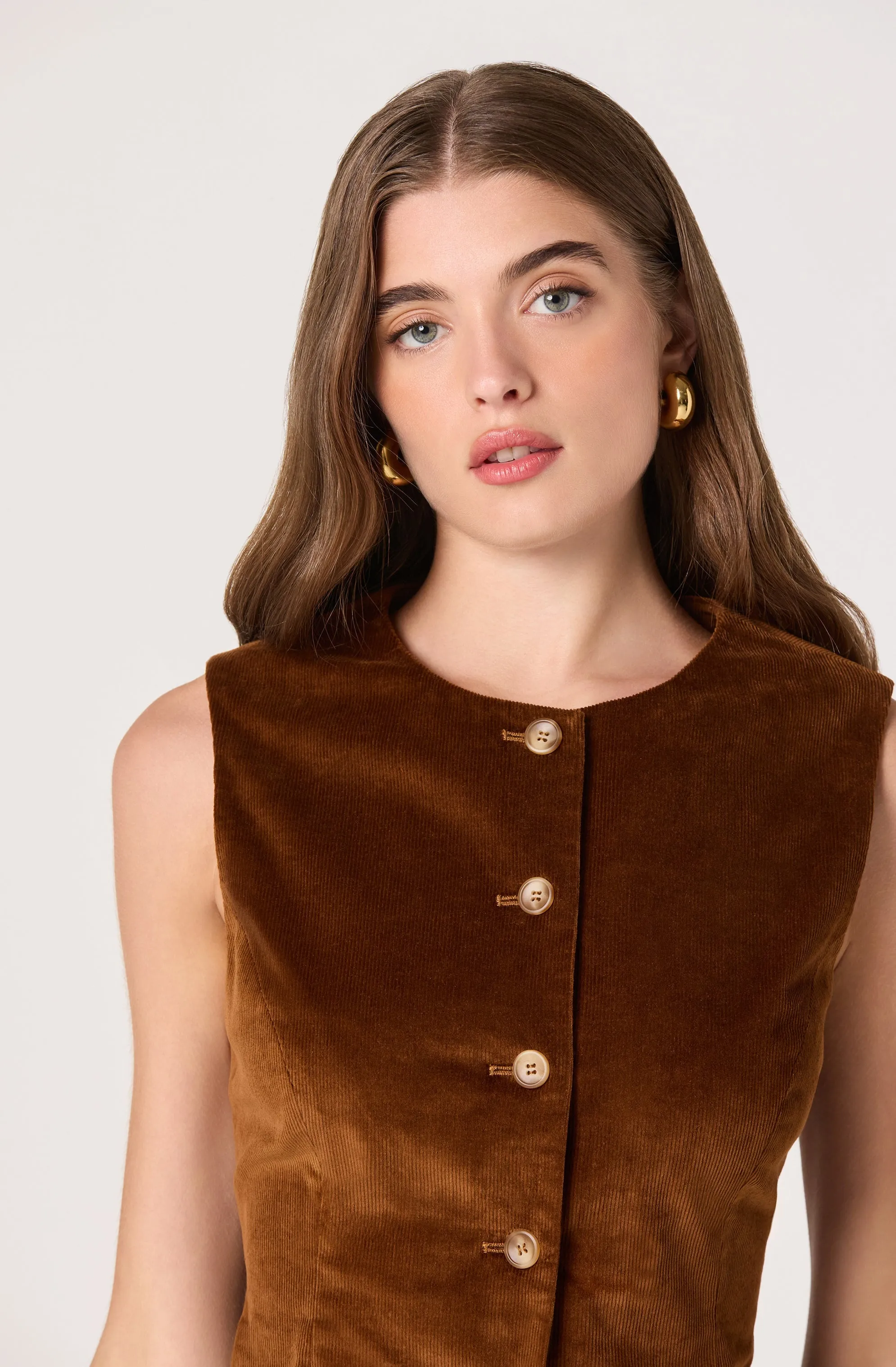 Corduroy Button Front Vest sold by Astr product image thumbnail 4