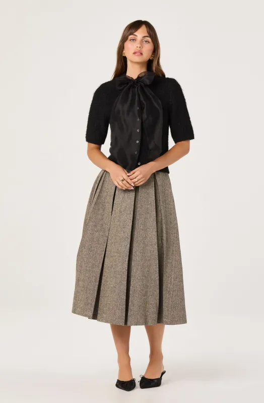 Wide Pleat Midi Skirt sold by Astr