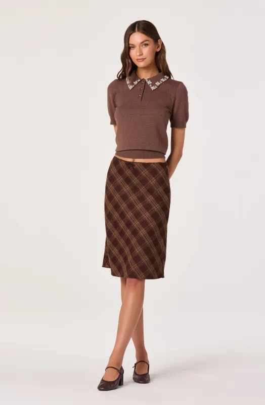 Plaid A-line Slip Skirt made by Astr