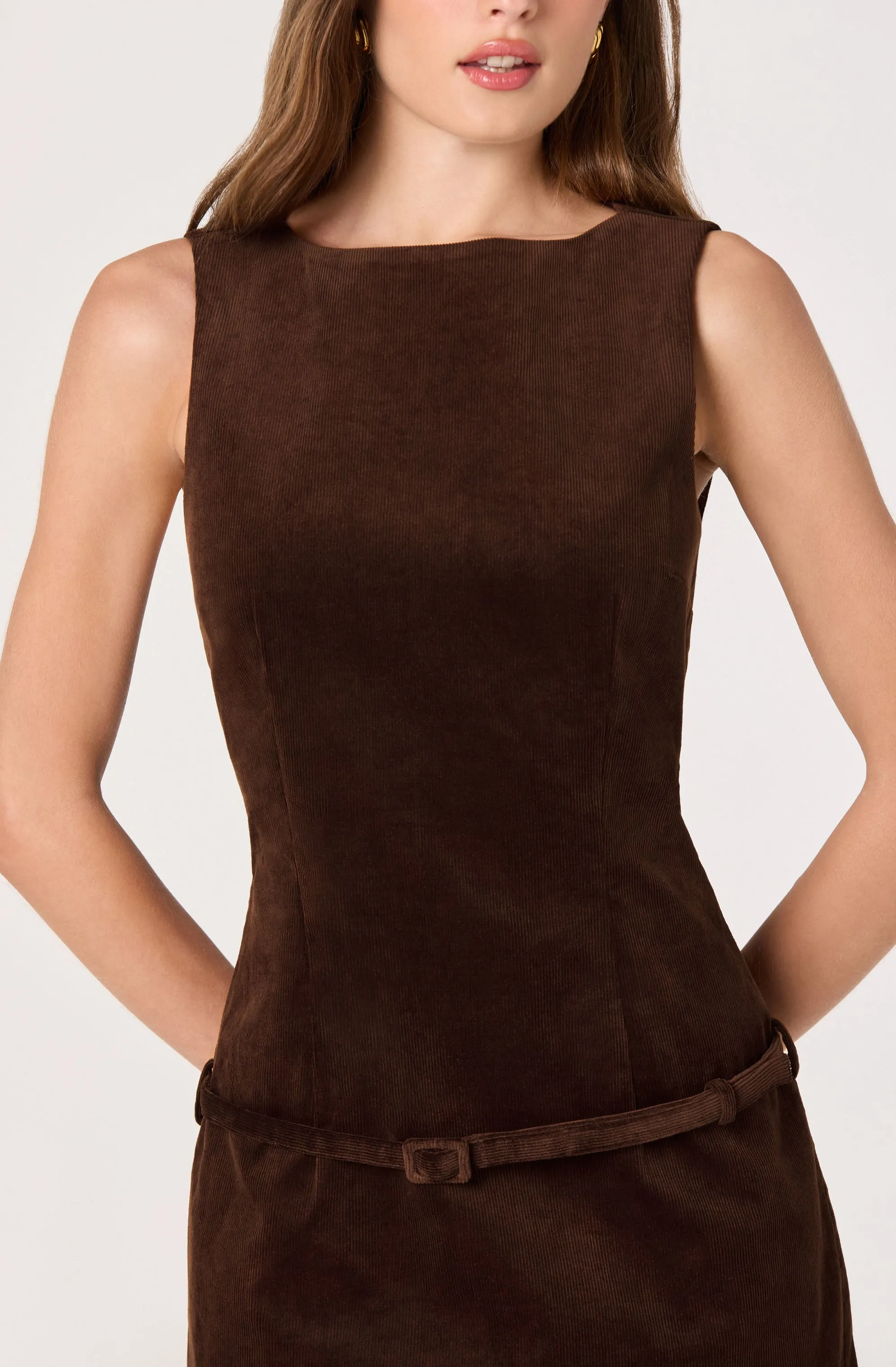 Corduroy Belted Mini Dress sold by Astr product image thumbnail 4