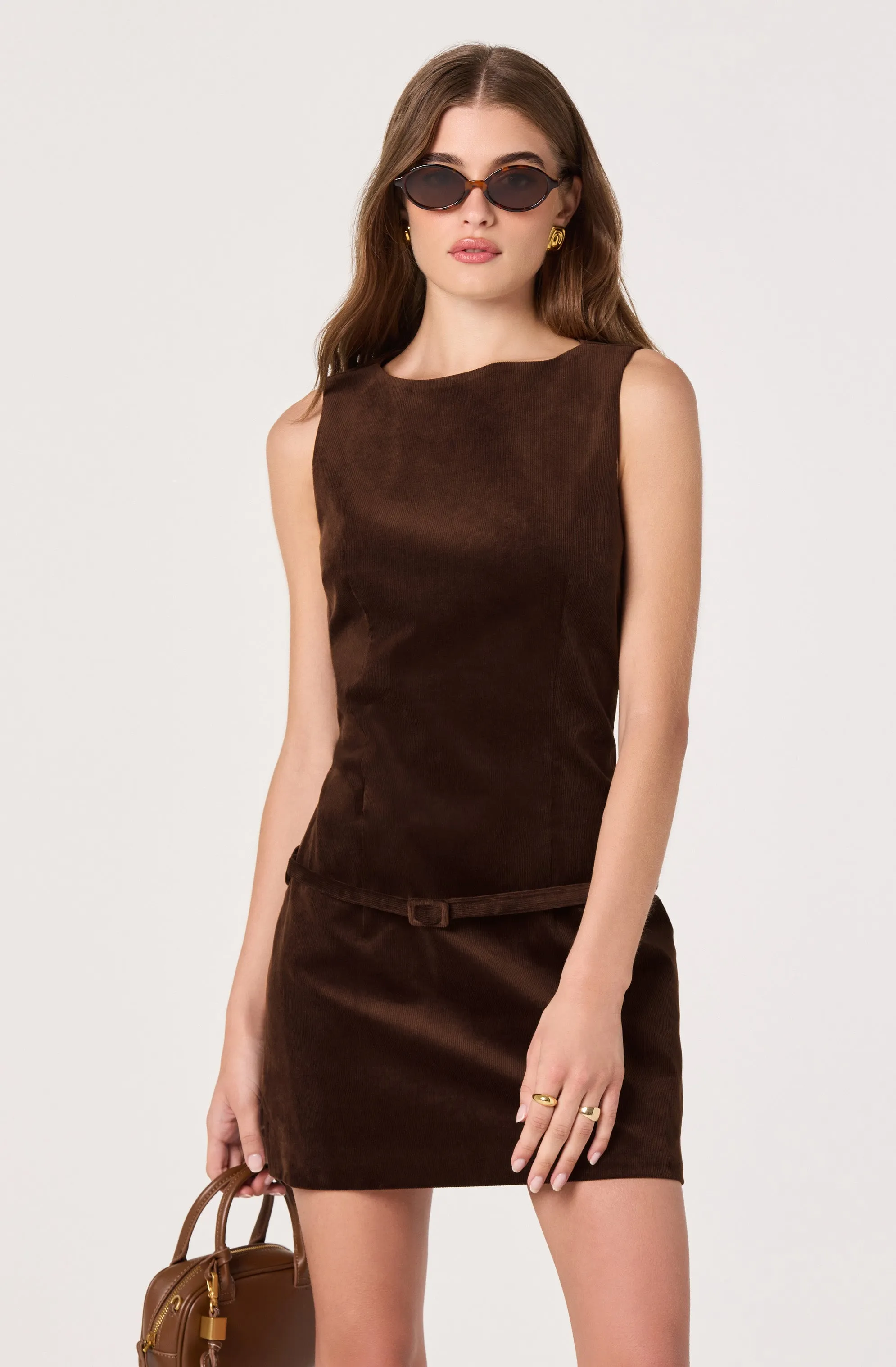 Corduroy Belted Mini Dress sold by Astr product image thumbnail 2