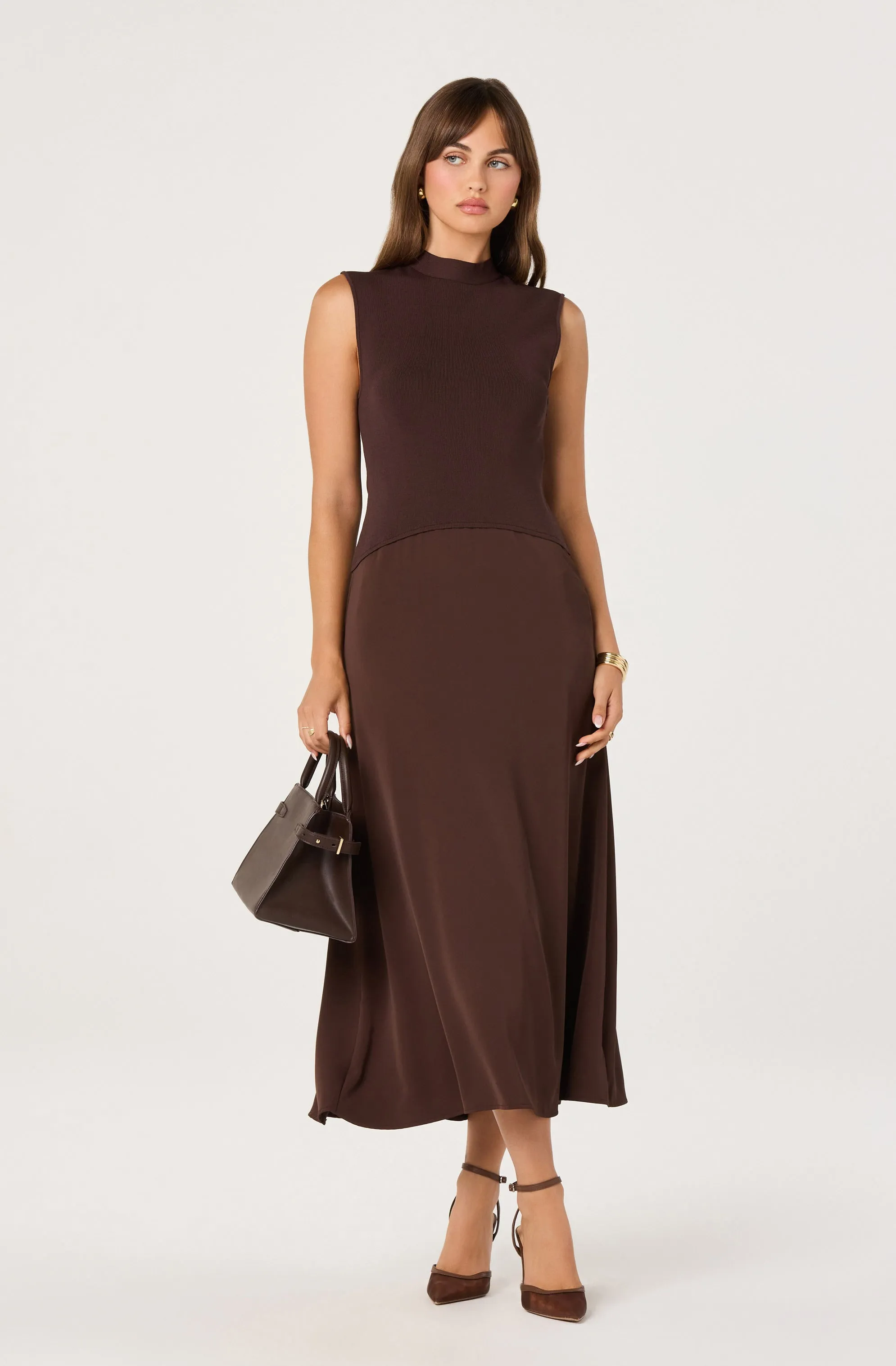 High Neck Tie-Back Midi Dress sold by Astr product image thumbnail 5