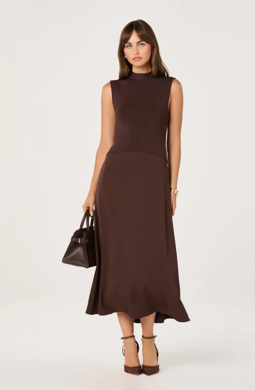High Neck Tie-Back Midi Dress sold by Astr