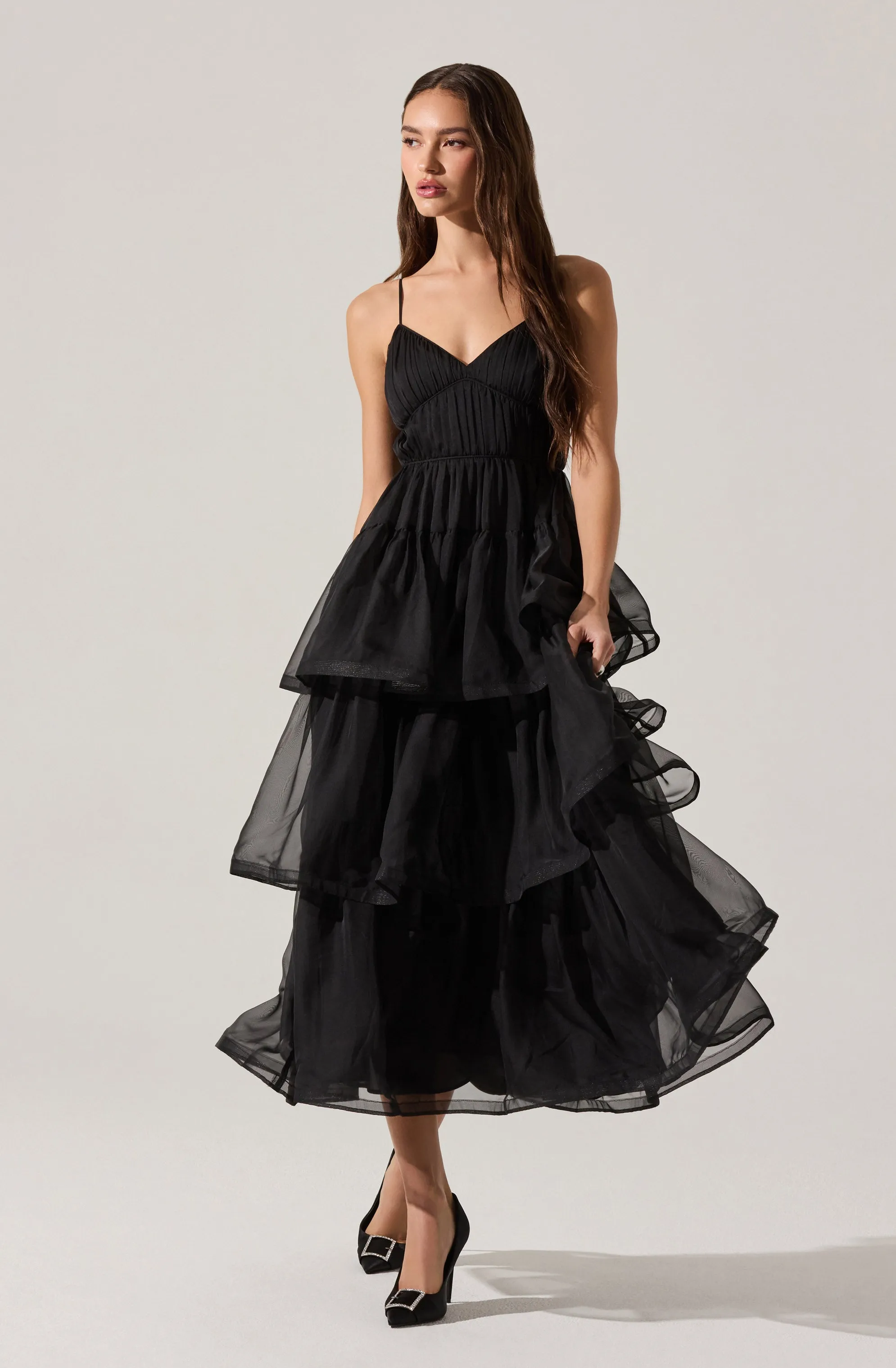 Theiria Pleated Tiered Midi Dress sold by Astr product image thumbnail 5