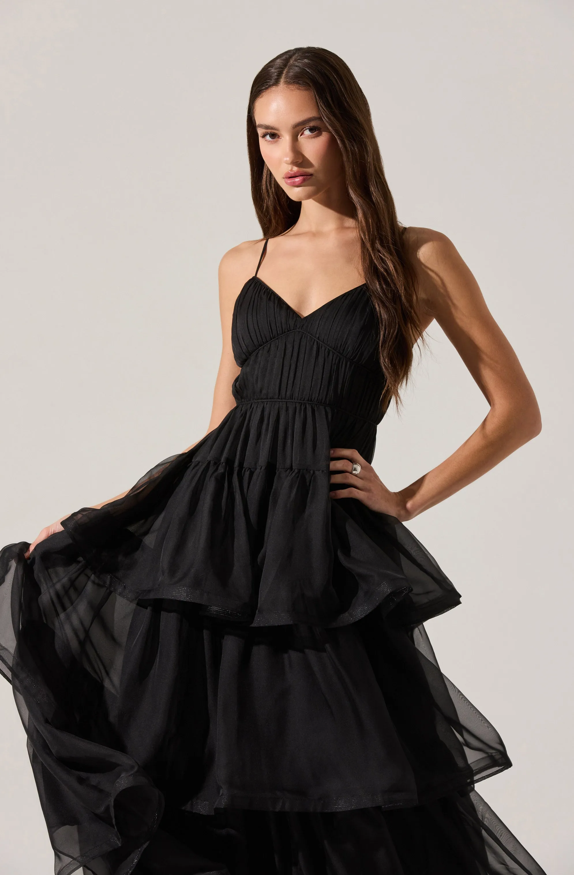 Theiria Pleated Tiered Midi Dress sold by Astr product image thumbnail 3