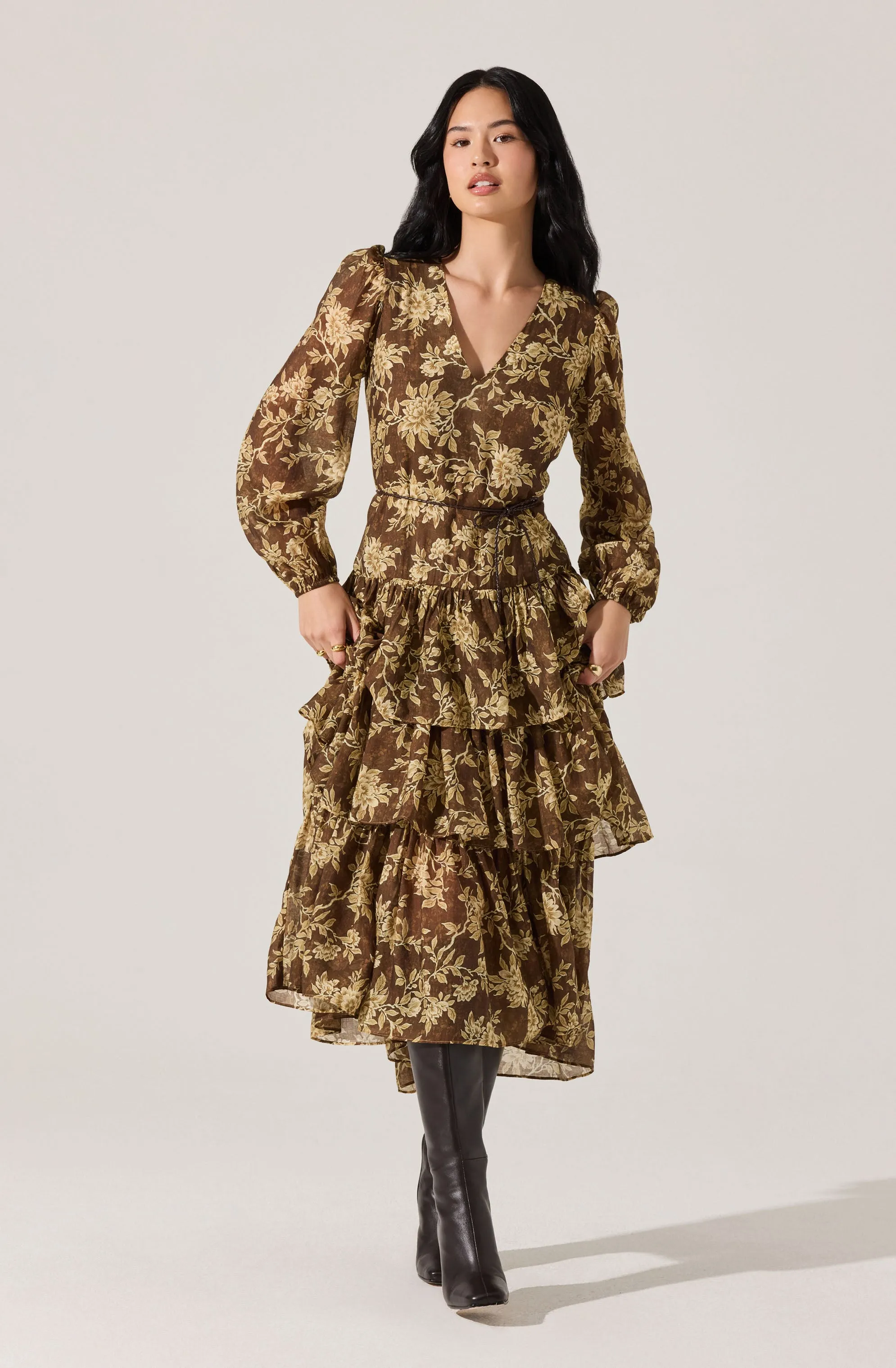 Franchesca Tiered Ruffle Floral Maxi Dress sold by Astr product image thumbnail 5
