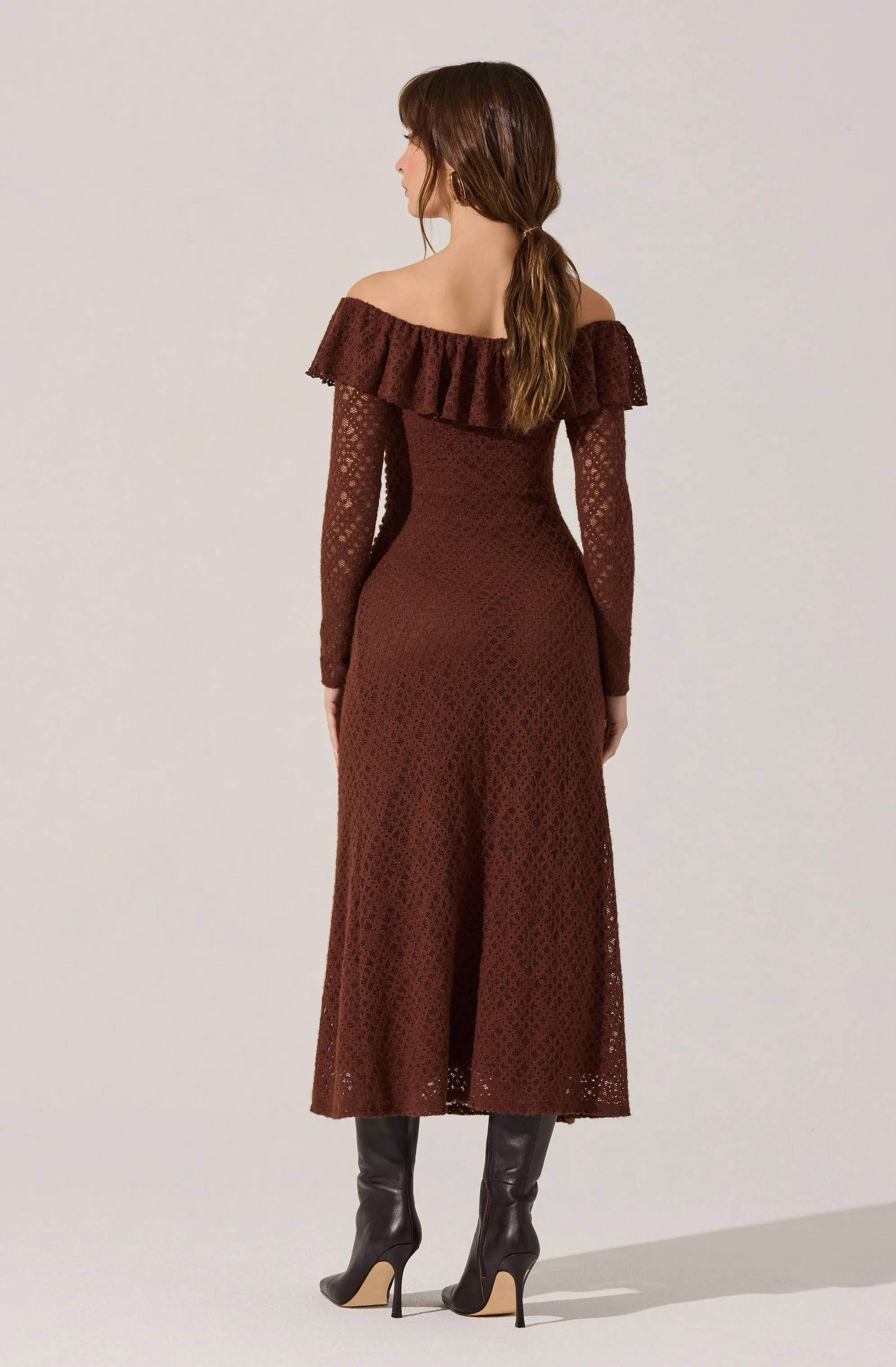 Dorian Ruffle Off Shoulder Dress sold by Astr product image thumbnail 4