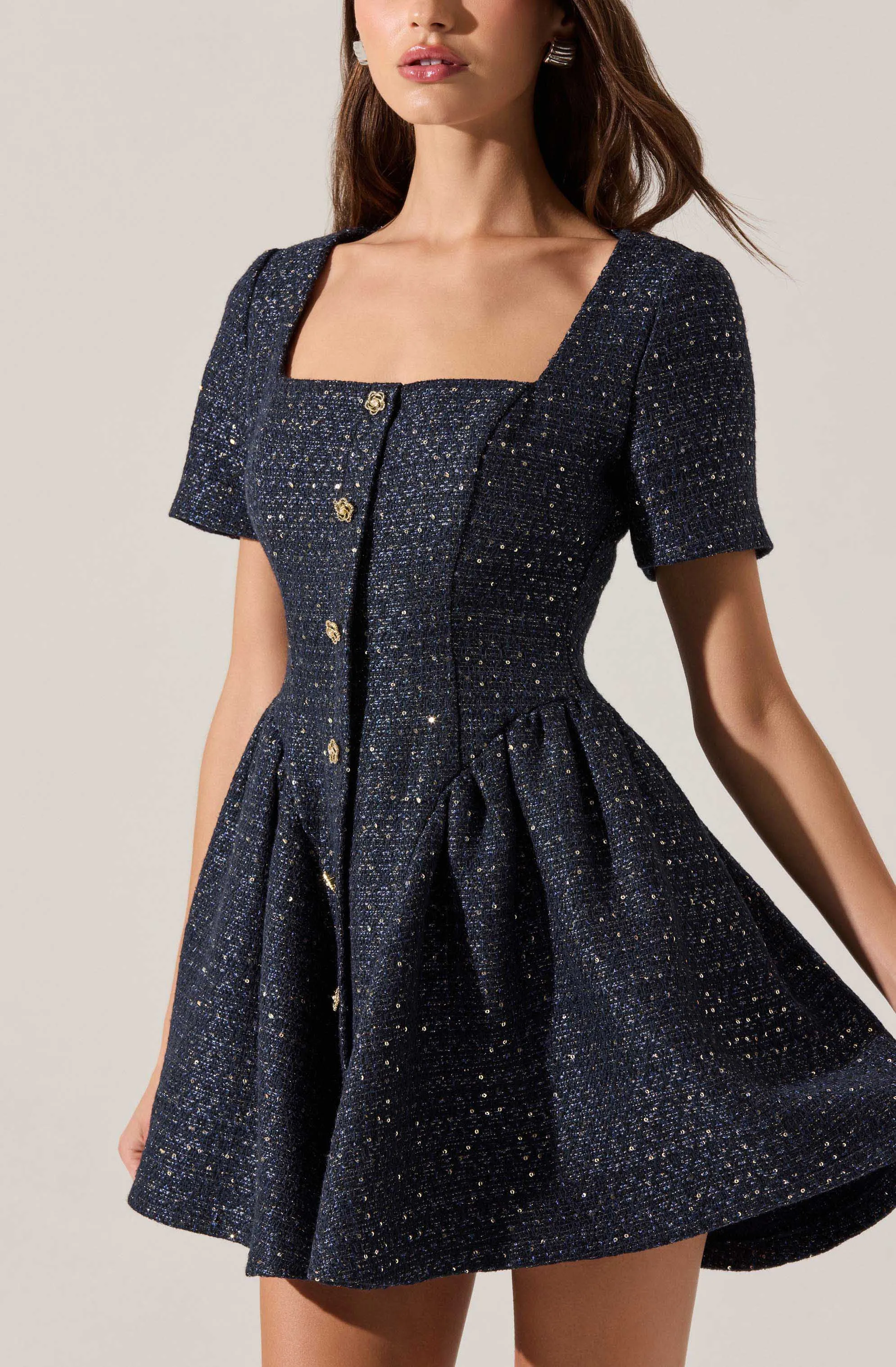 Janel Tweed Mini Skater Dress sold by Astr product image thumbnail 5