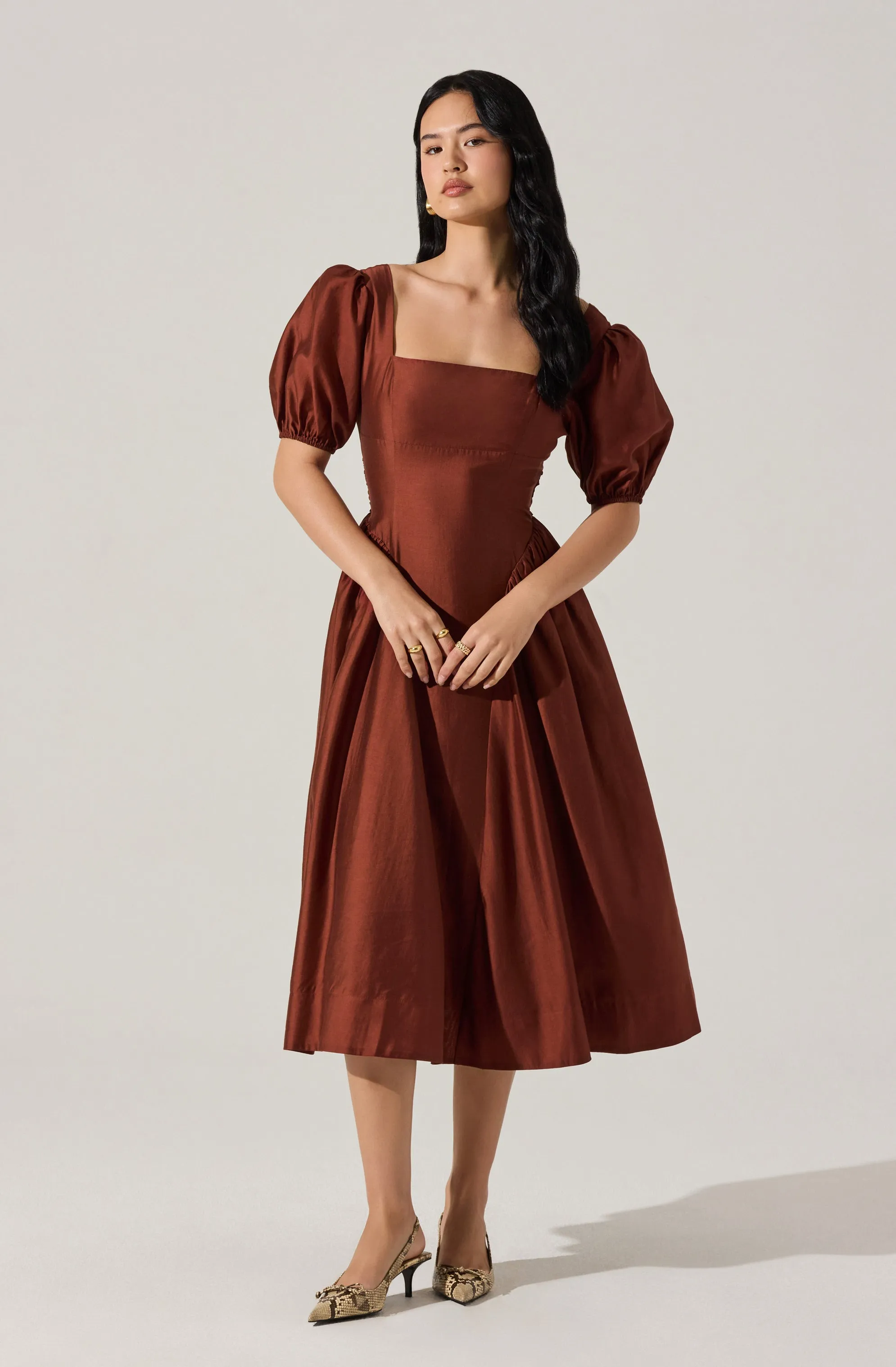 Keairra Puff Sleeve Midi Dress sold by Astr product image thumbnail 5