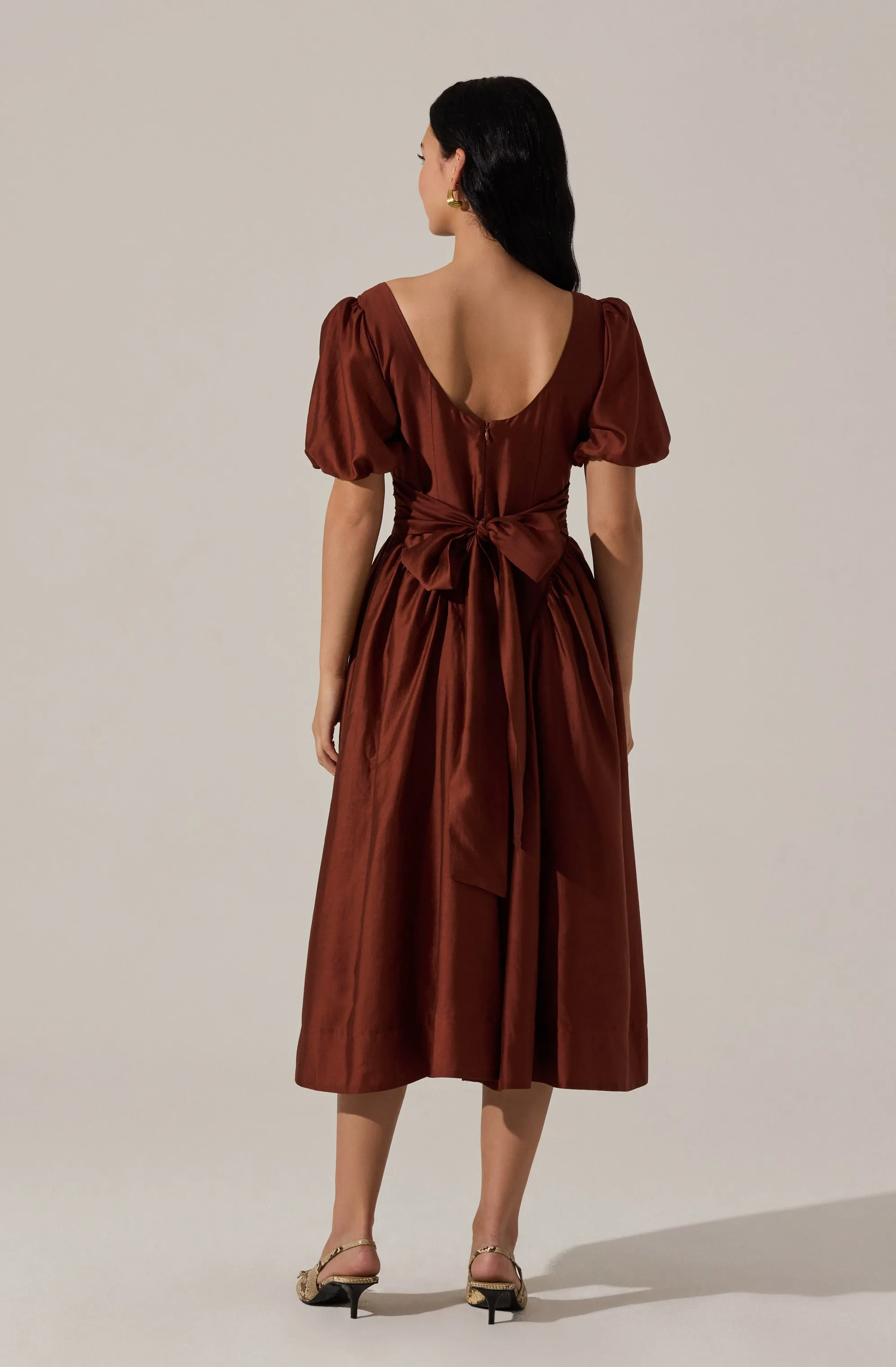 Keairra Puff Sleeve Midi Dress sold by Astr product image thumbnail 4