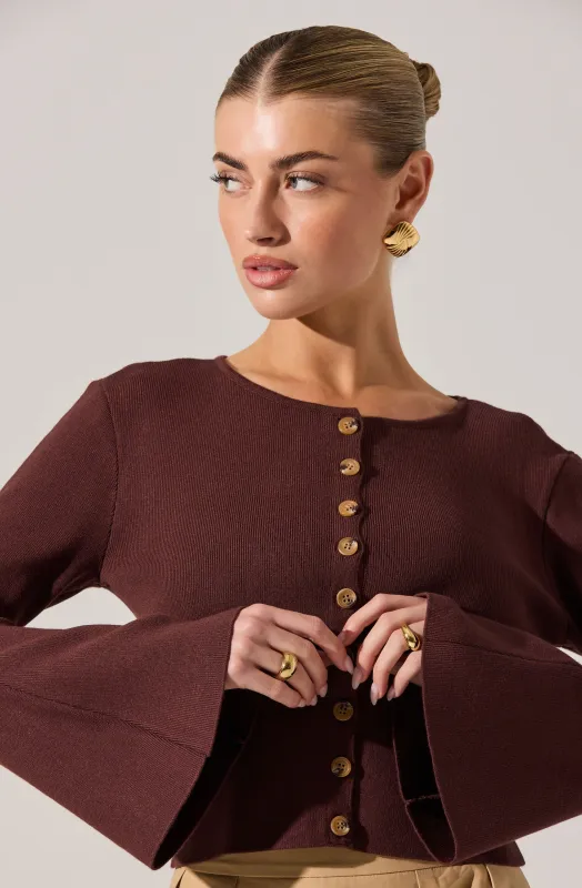 Nylah Bell Sleeve Cardigan sold by Astr