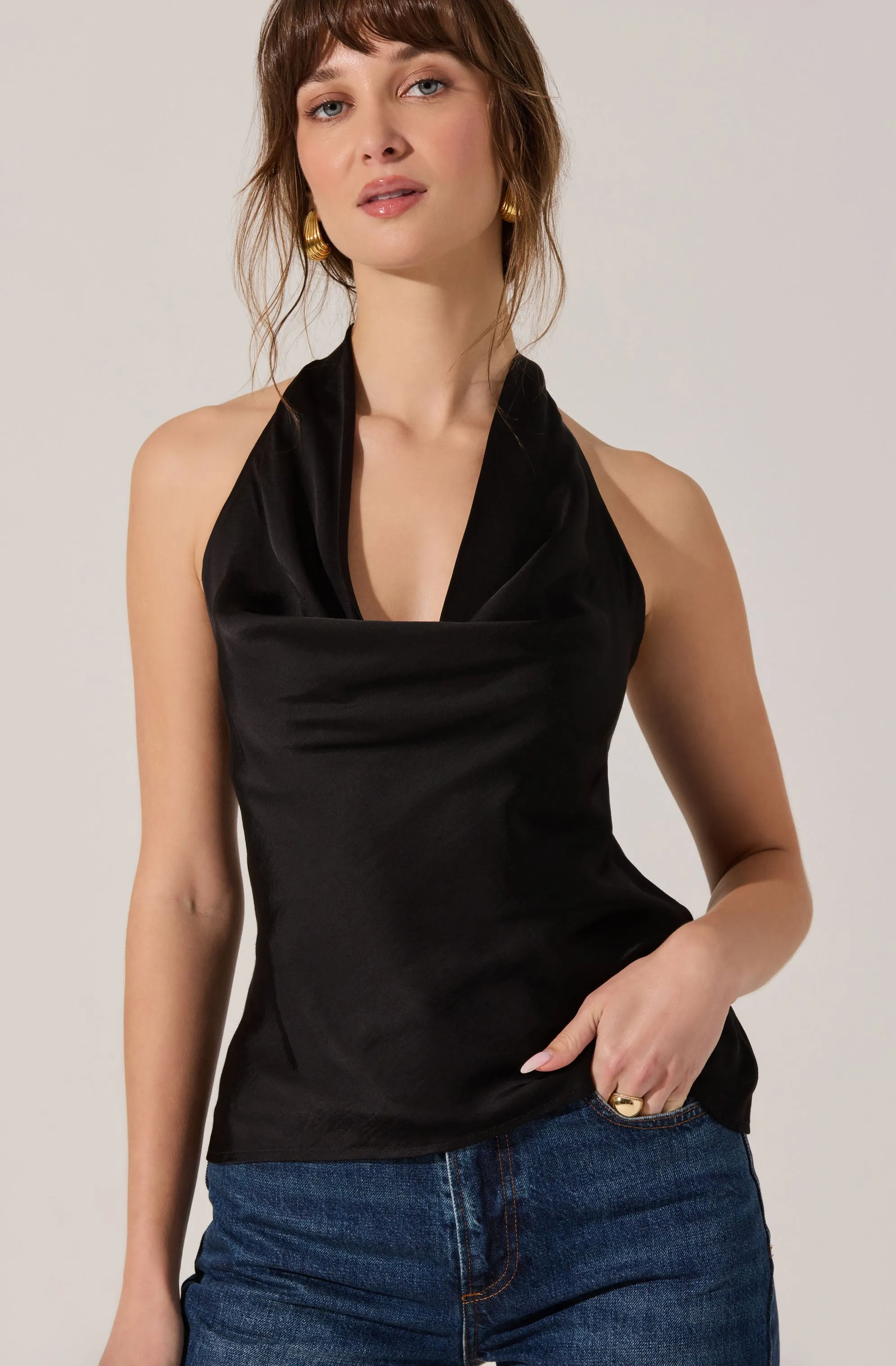 Zelenka Cowl Neck Halter Top sold by Astr product image thumbnail 5