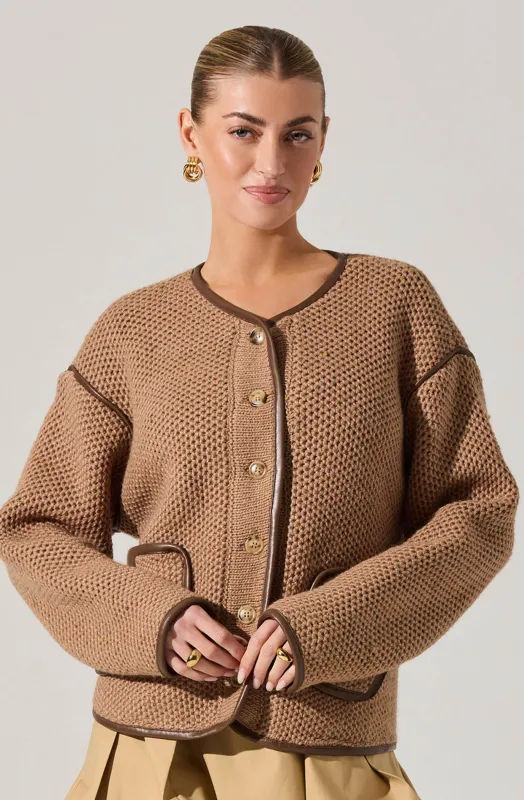 Kembrie Contrast Knit Sweater Jacket made by Astr