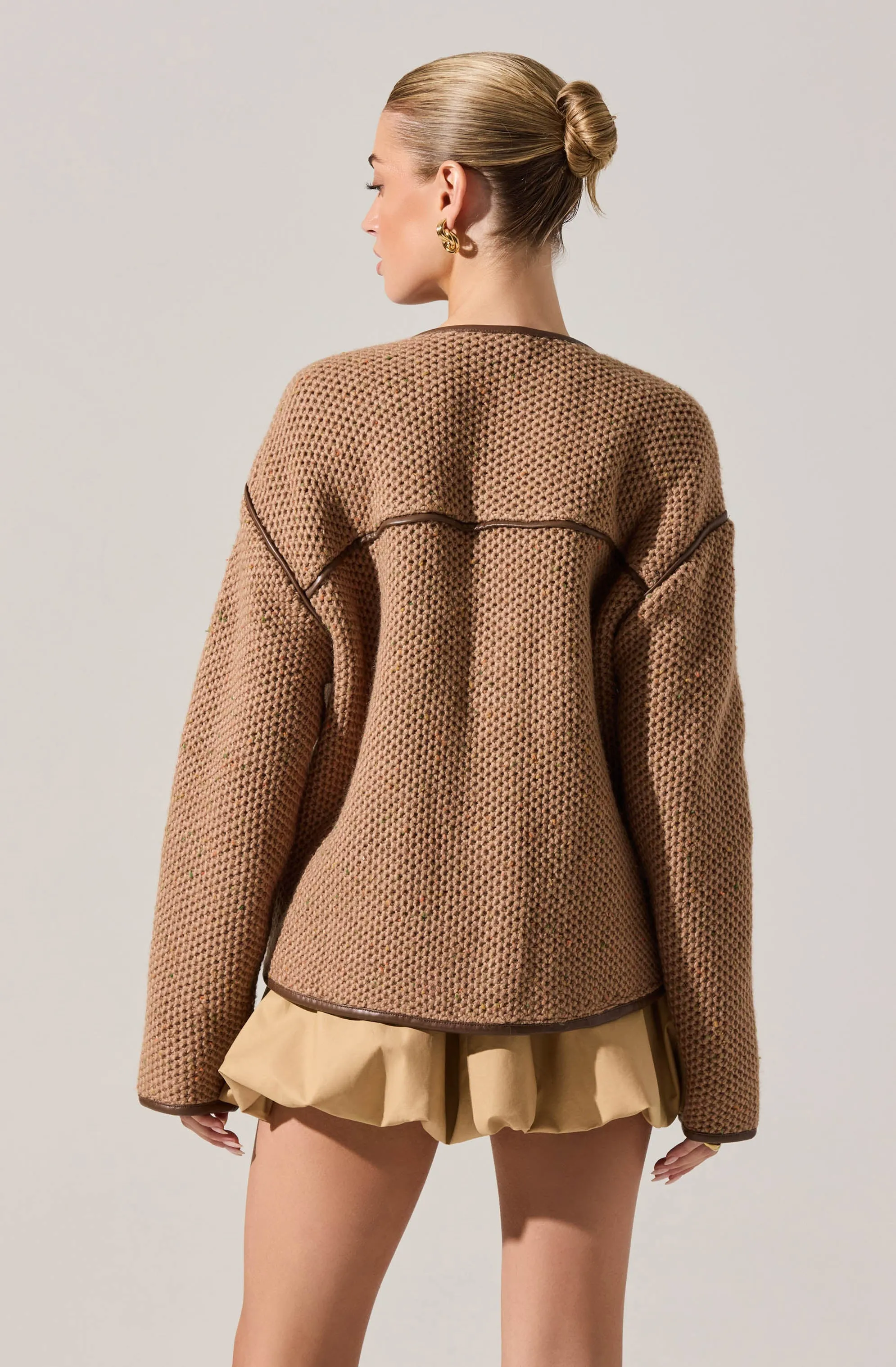 Kembrie Contrast Knit Sweater Jacket sold by Astr product image thumbnail 4