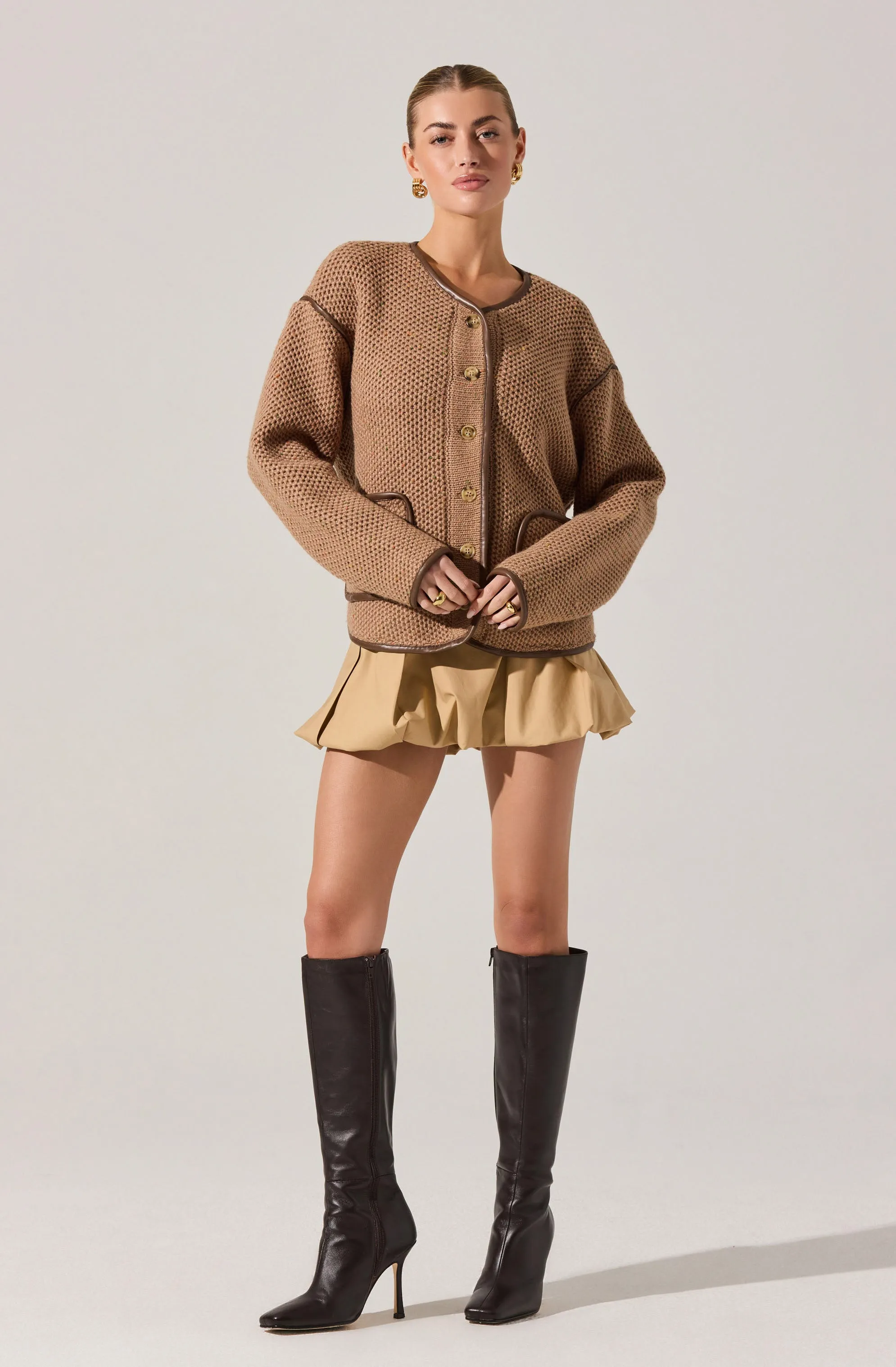Kembrie Contrast Knit Sweater Jacket sold by Astr product image thumbnail 5