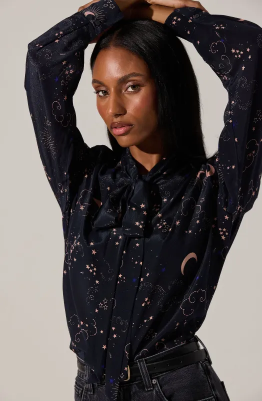 Mabry Bow Tie Top sold by Astr