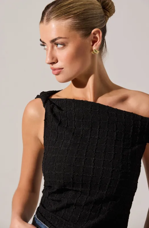 Lindy Textured Off Shoulder Top sold by Astr