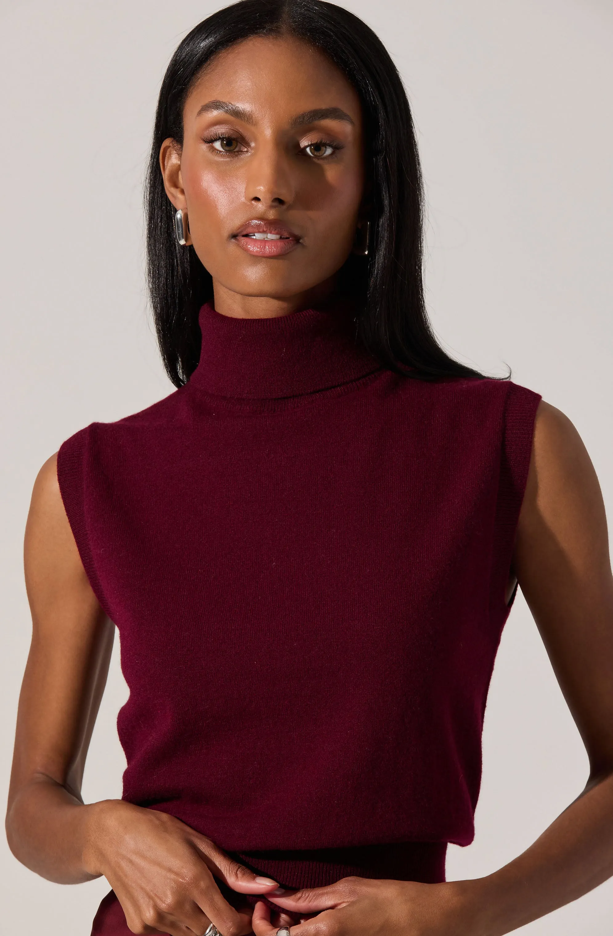 Avah Sleeveless Turtleneck Sweater sold by Astr