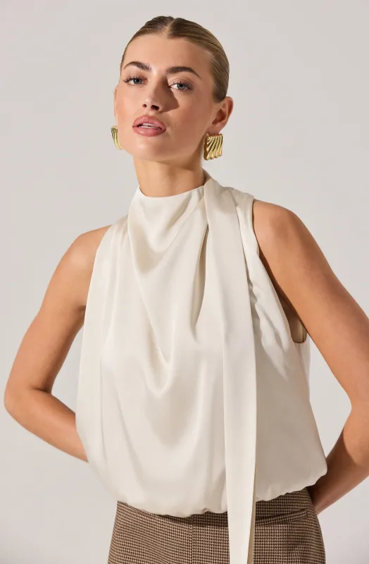 Joleisa Satin High Neck Top sold by Astr