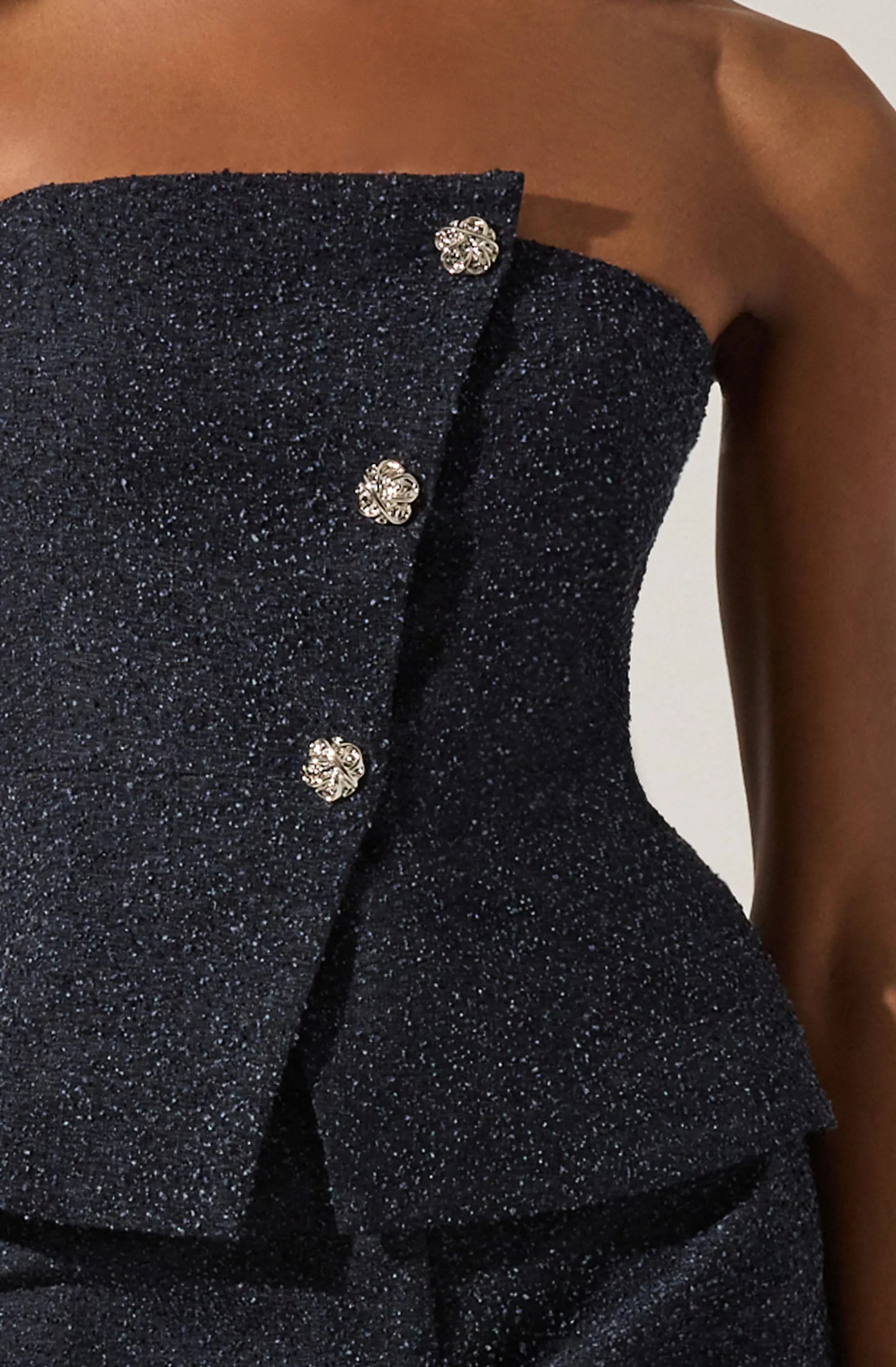 Moina Asymmetrical Strapless Tweed Top sold by Astr product image thumbnail 5