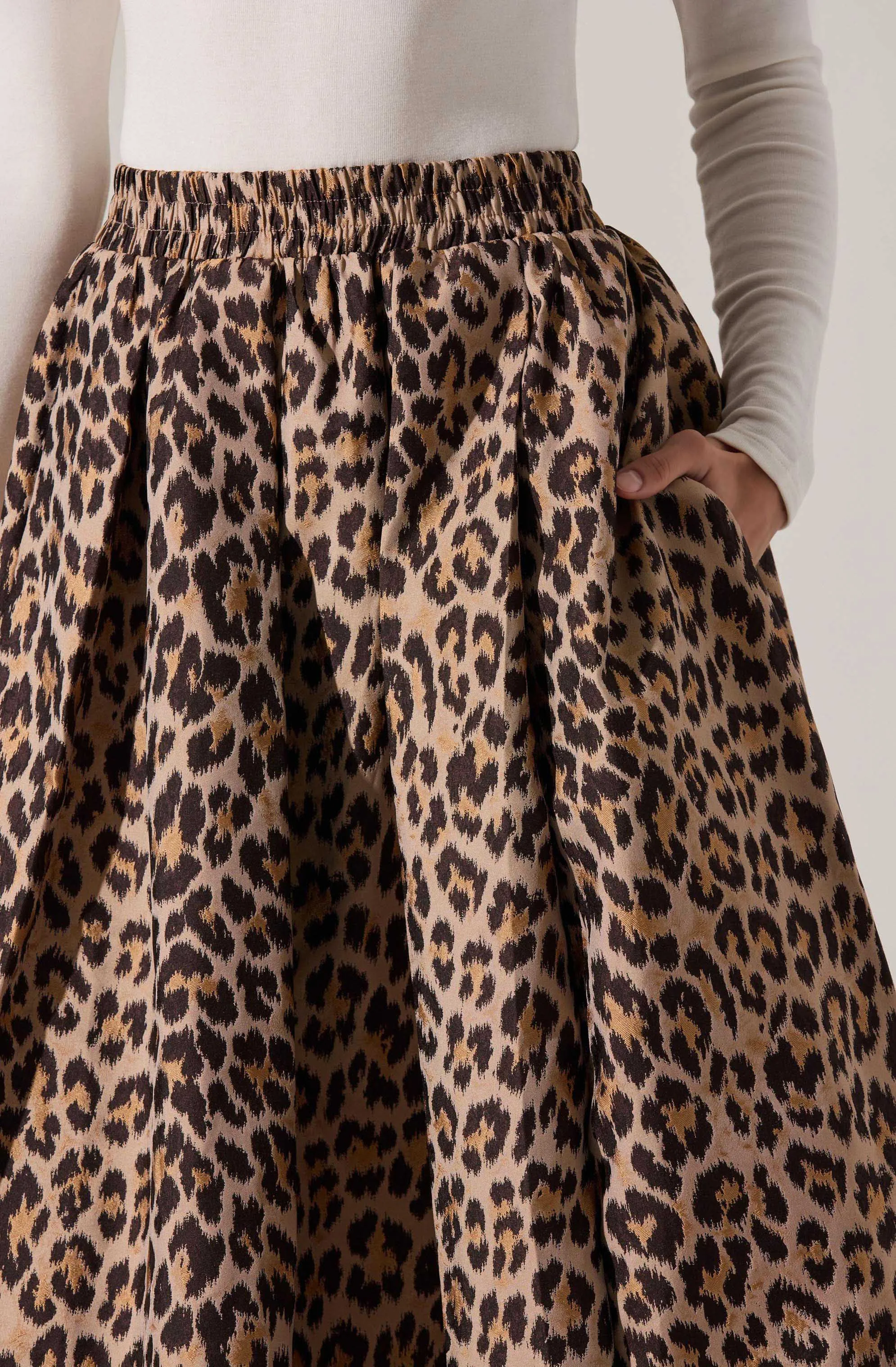 Andolina Pleated Leopard Midi Skirt sold by Astr product image thumbnail 5