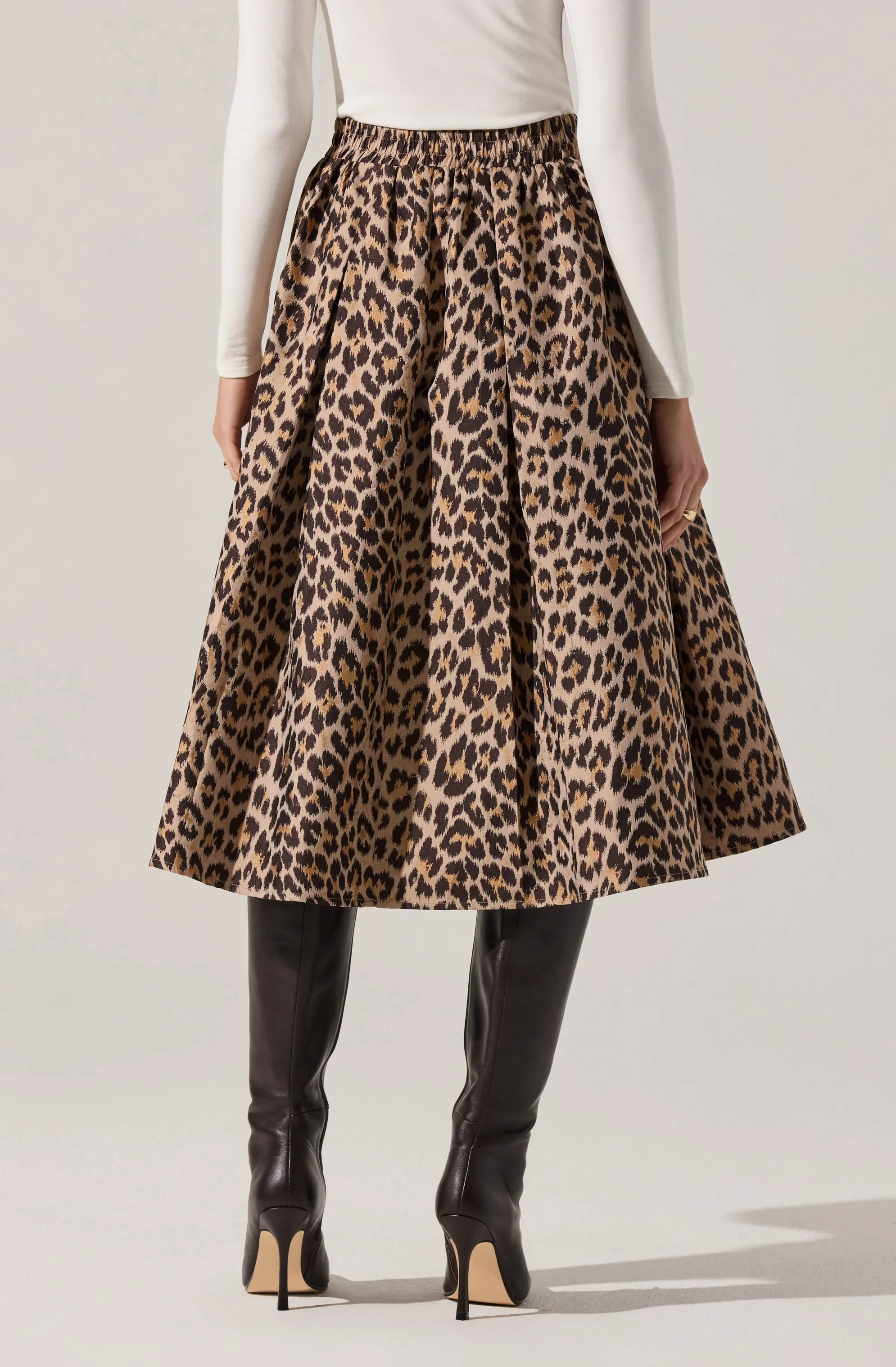 Andolina Pleated Leopard Midi Skirt sold by Astr product image thumbnail 2