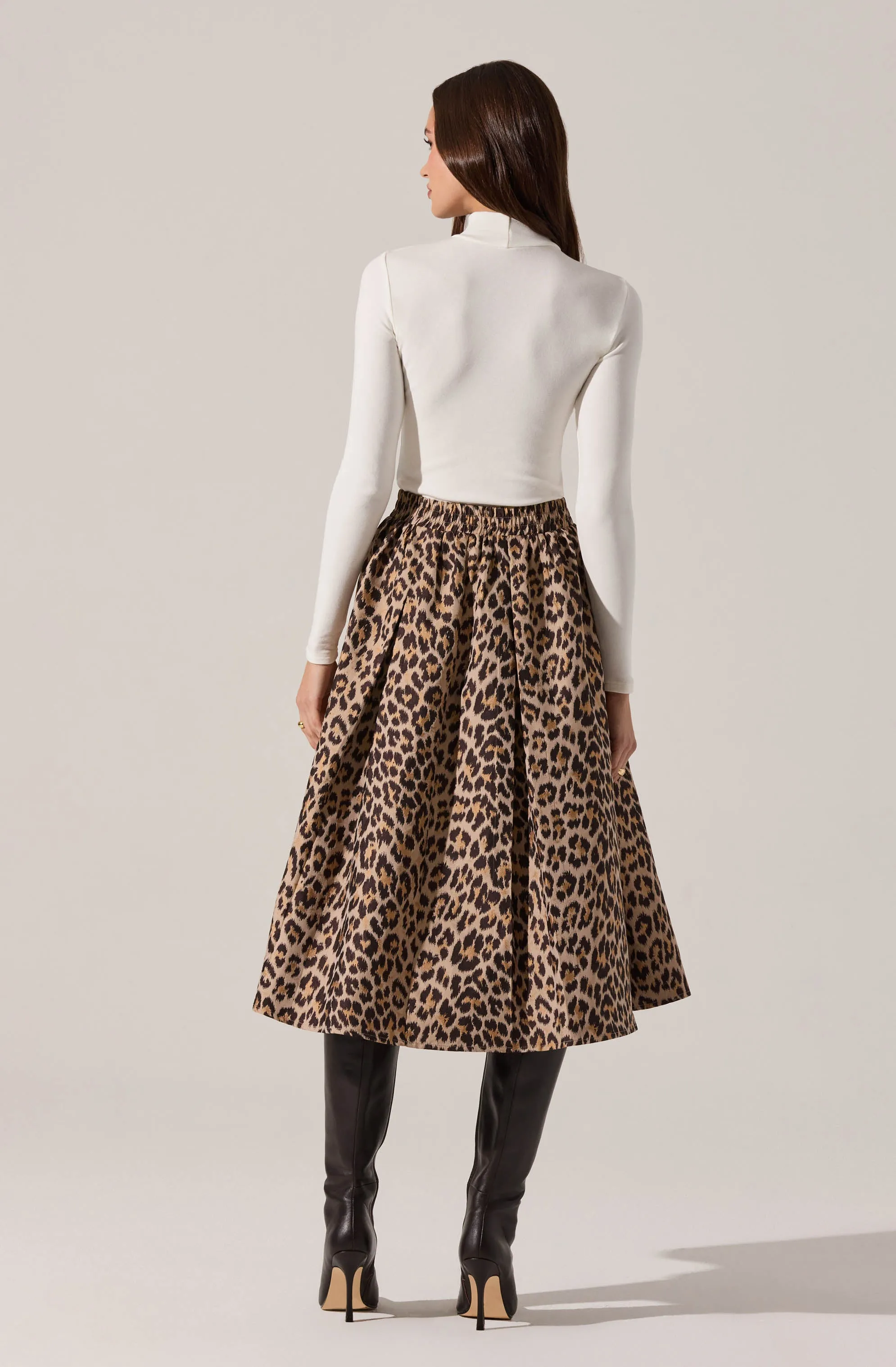 Andolina Pleated Leopard Midi Skirt sold by Astr product image thumbnail 4