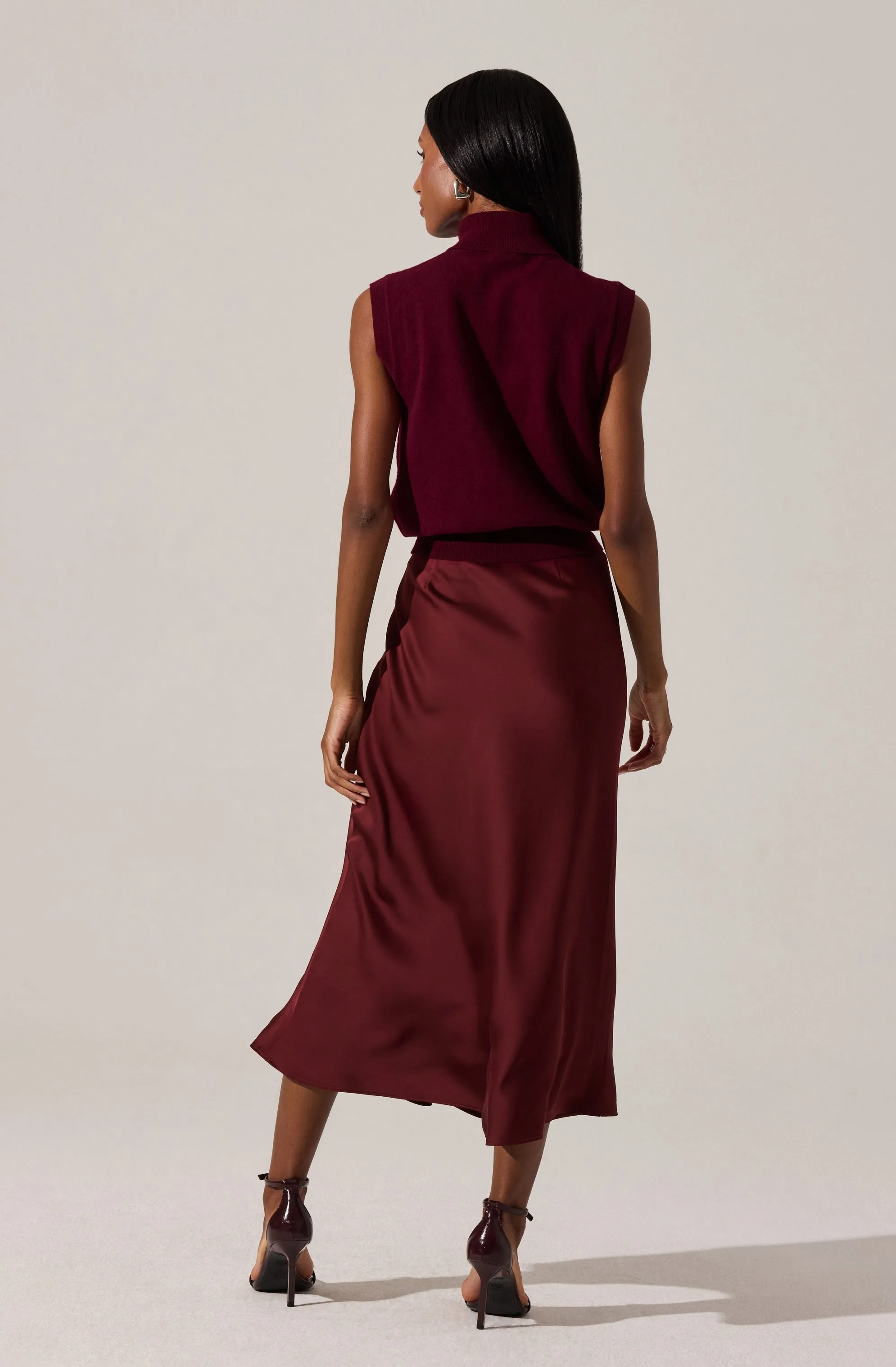 Windey Satin Midi Skirt sold by Astr product image thumbnail 5
