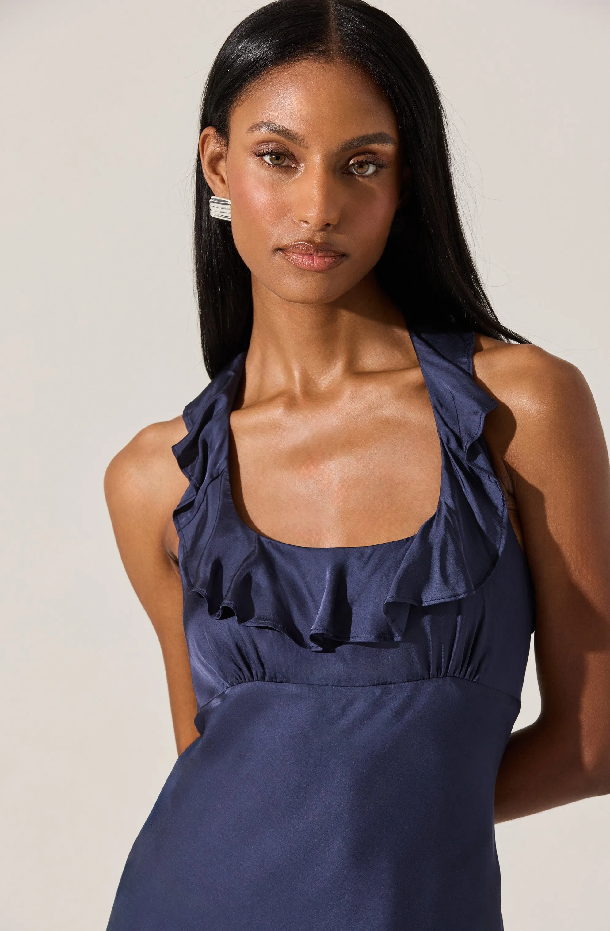 Morrigan Ruffle Trim Halter Dress sold by Astr product image thumbnail 3