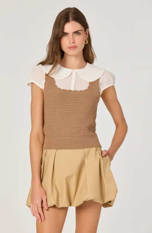 Peter Pan Collar Sweater Top sold by Astr