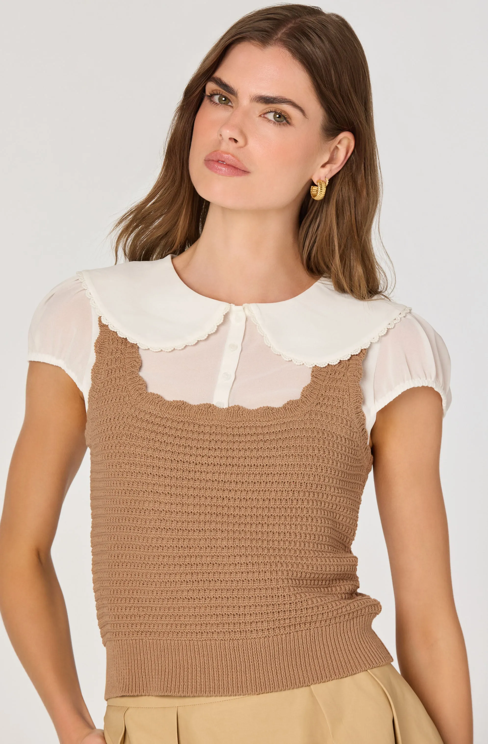 Peter Pan Collar Sweater Top sold by Astr product image thumbnail 4