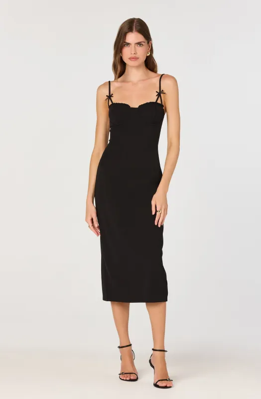Bow Strap Bustier Midi Dress sold by Astr