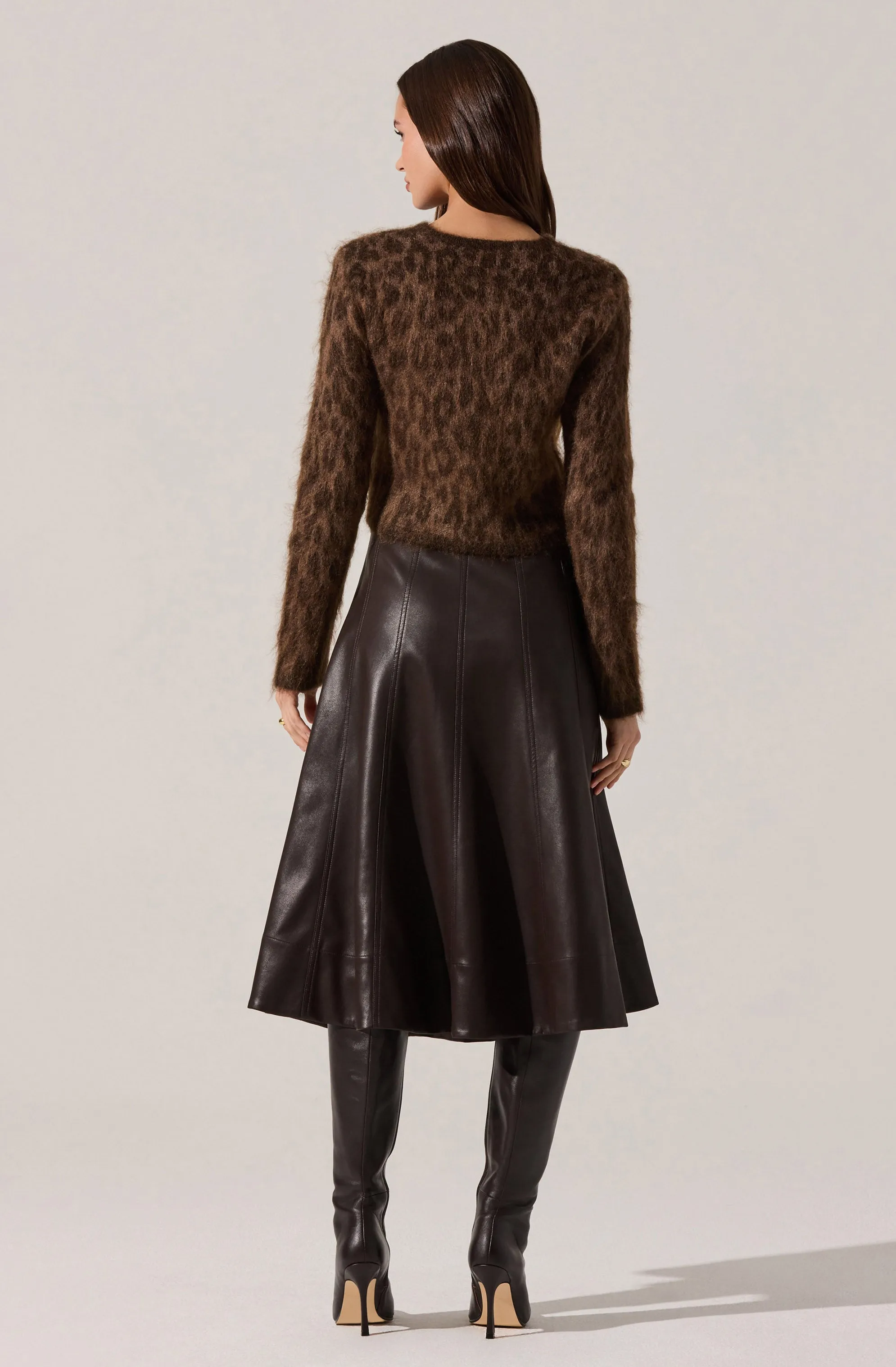 Katria Fuzzy Crewneck Cardigan sold by Astr product image thumbnail 4