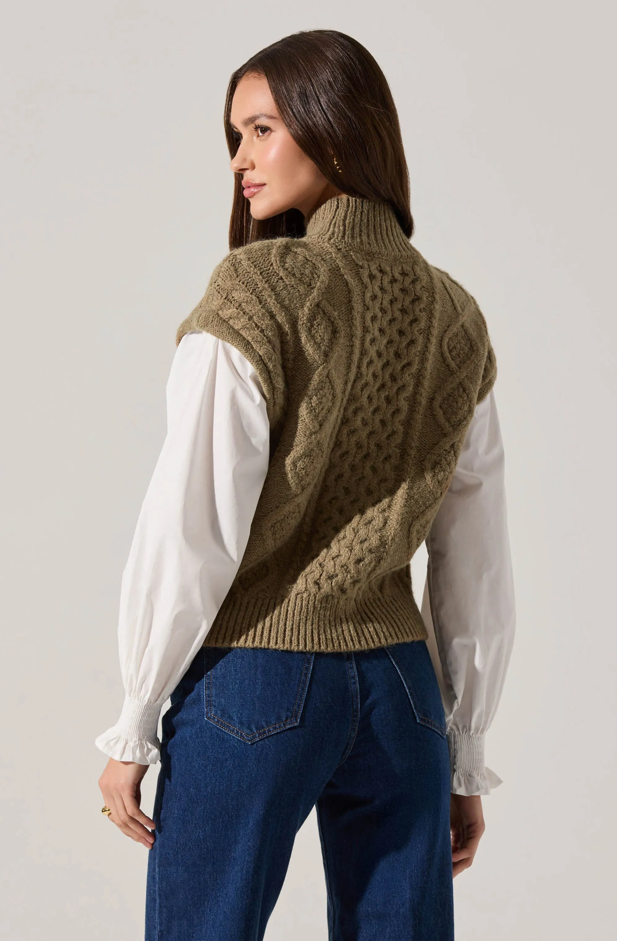 Angeline Contrast Cable Knit Sweater sold by Astr product image thumbnail 2