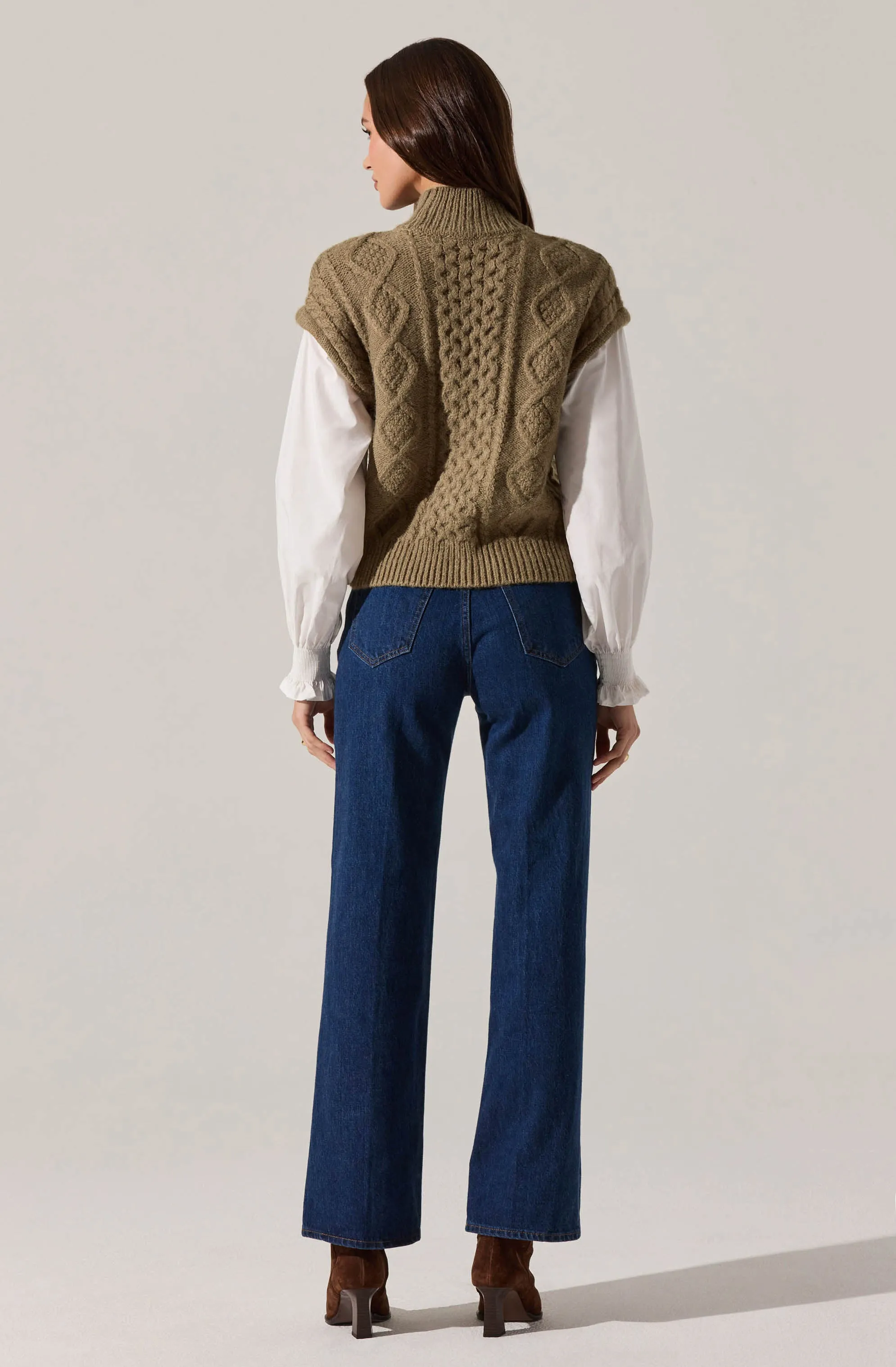 Angeline Contrast Cable Knit Sweater sold by Astr product image thumbnail 4