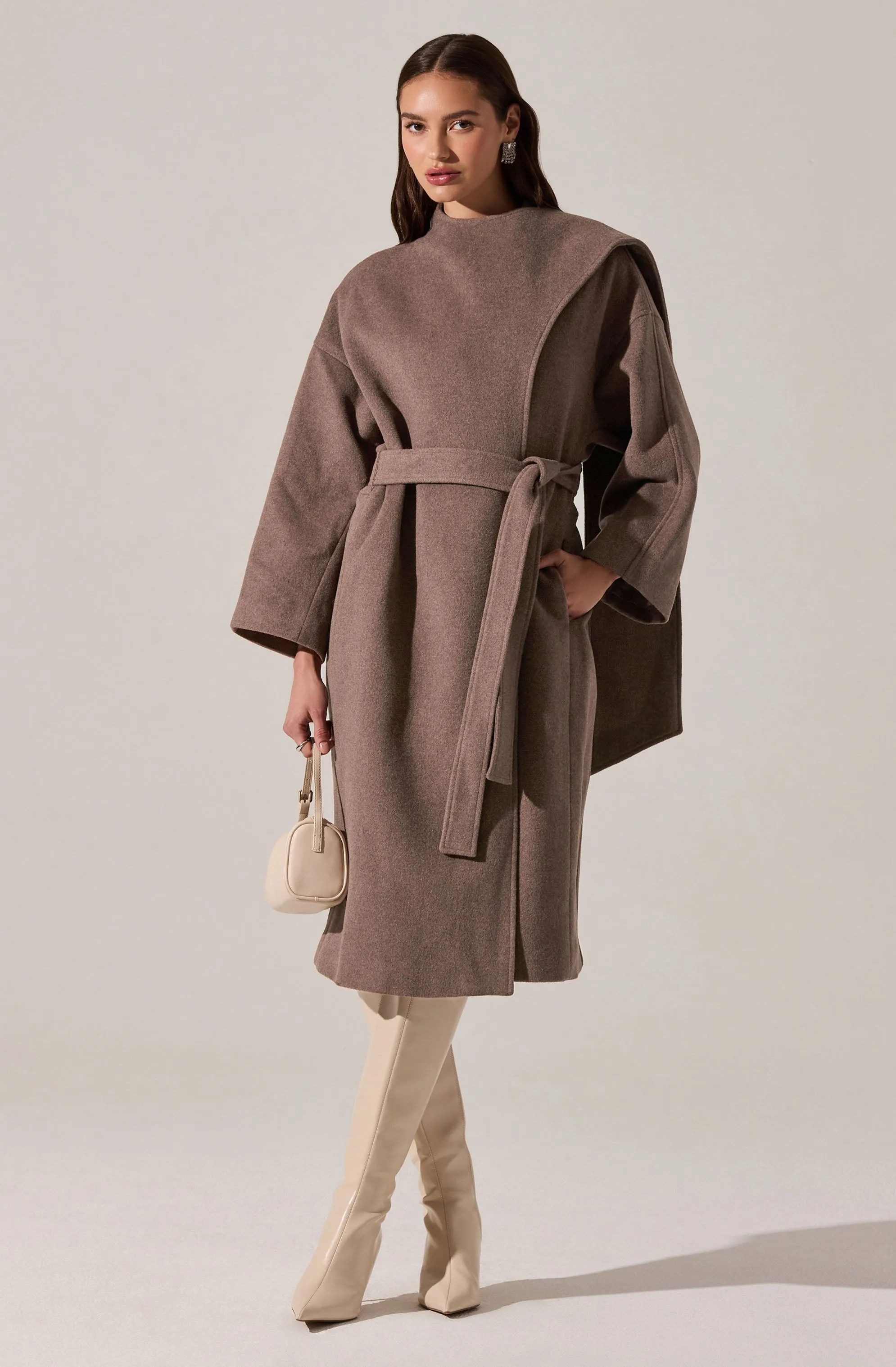 Elaxi Longline Wrap Scarf Coat sold by Astr product image thumbnail 5