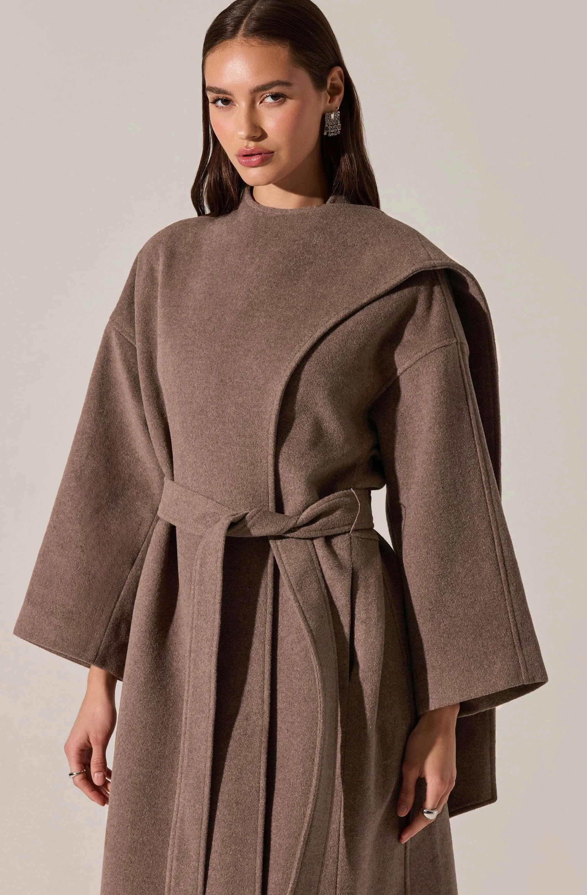 Elaxi Longline Wrap Scarf Coat sold by Astr product image thumbnail 4